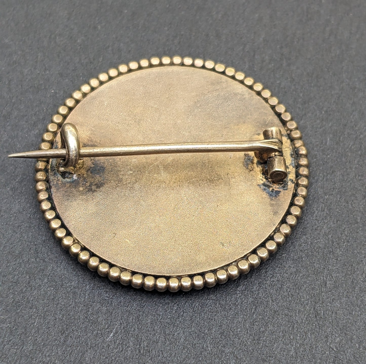 Czech Virgin Mary in Coin Silver Frame Brooch