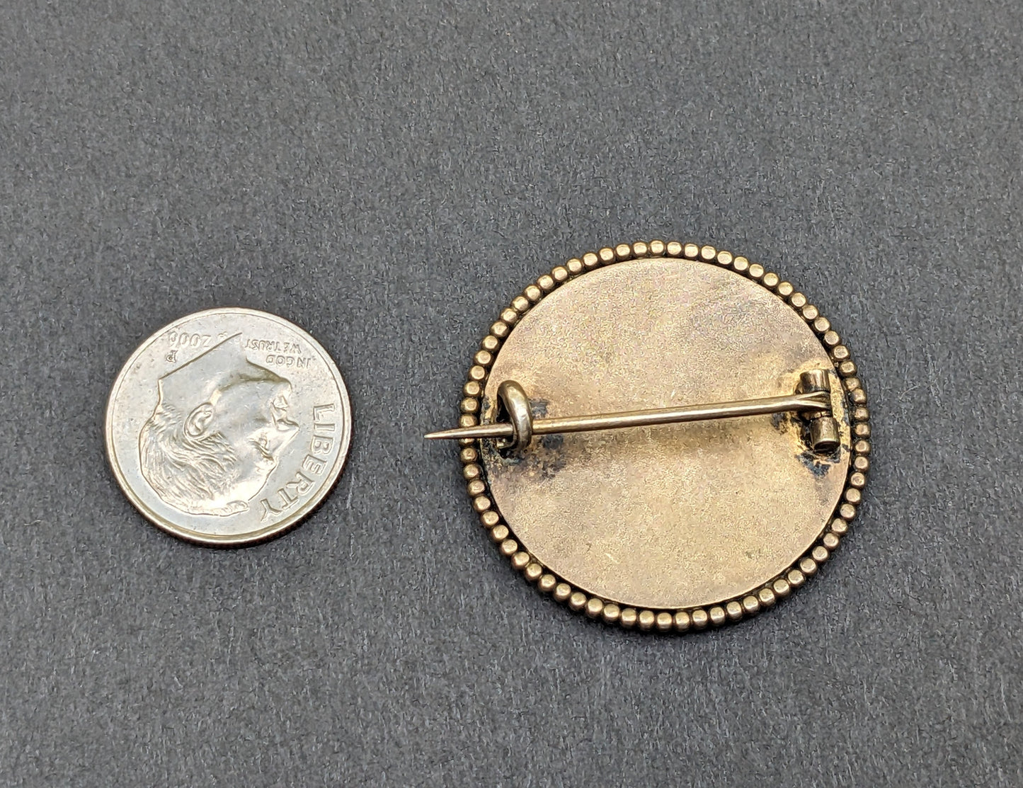 Czech Virgin Mary in Coin Silver Frame Brooch