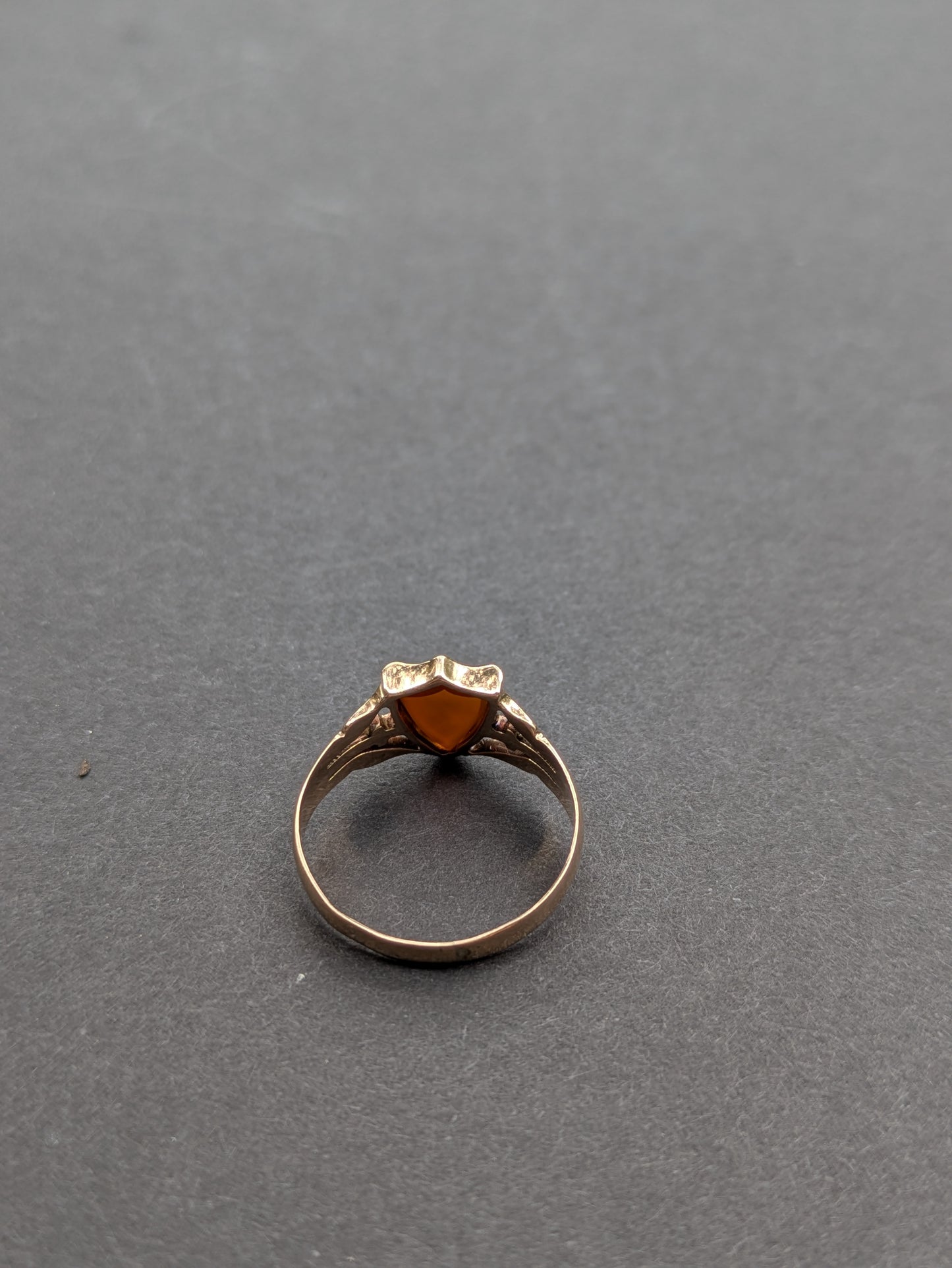 14k Shield Carnelian Cameo Ring