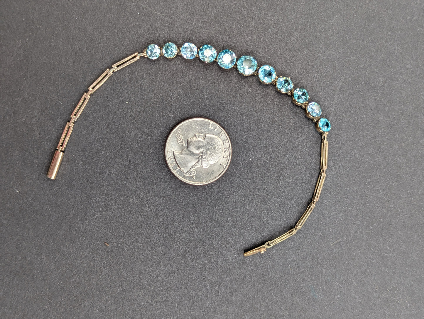 10k American Arts+Craft Blue Zircon Bracelet