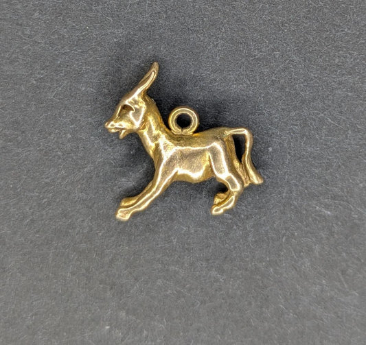14k Defailed 3D Donkey Charm