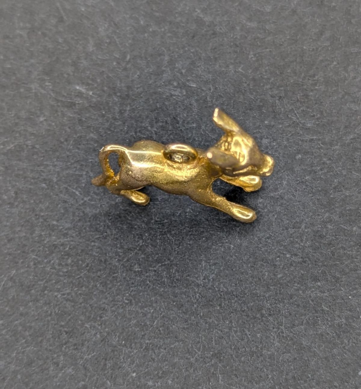 14k Defailed 3D Donkey Charm