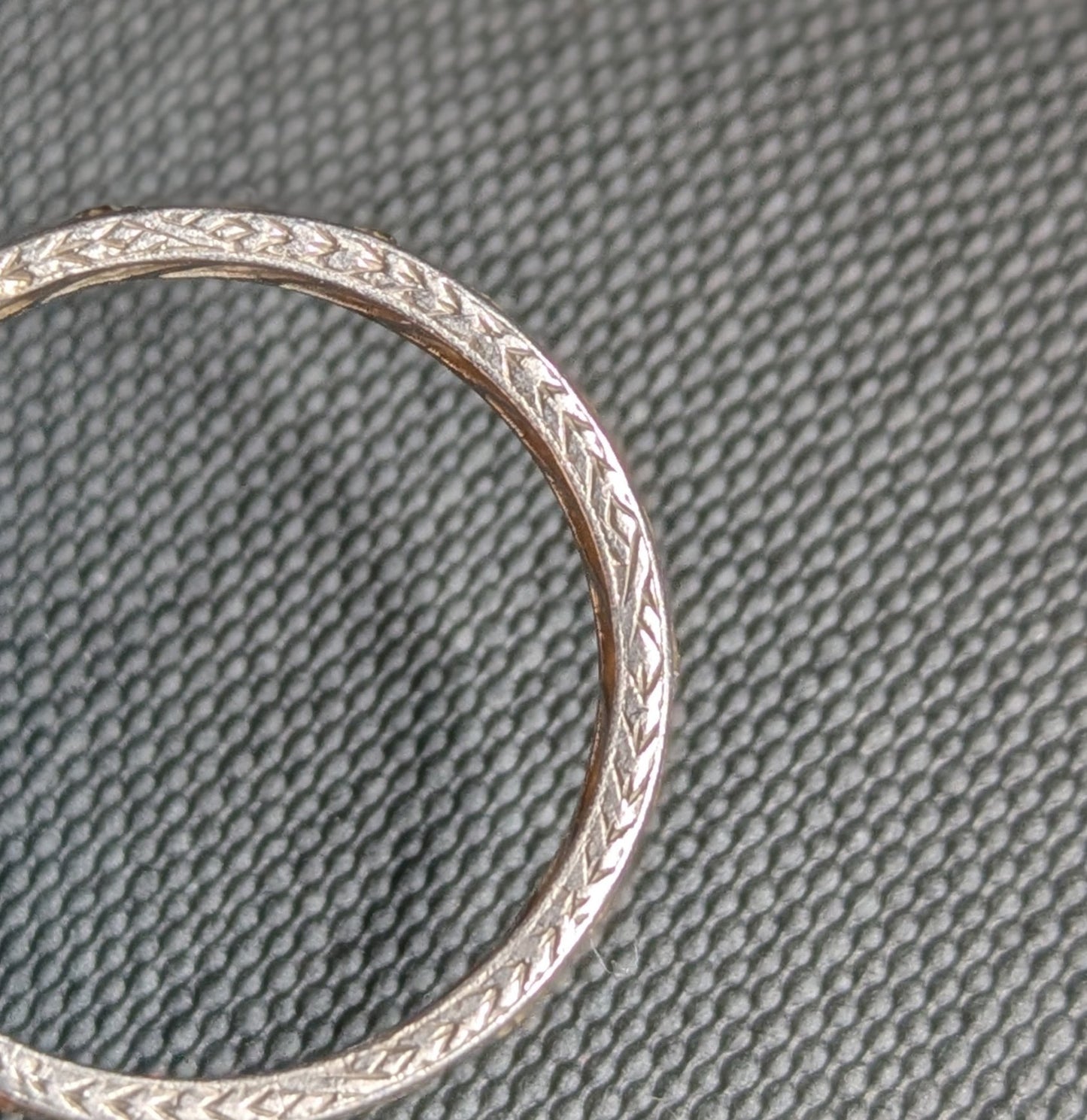 Platinum Eternity Band OEC Diamonds Hand Engraving