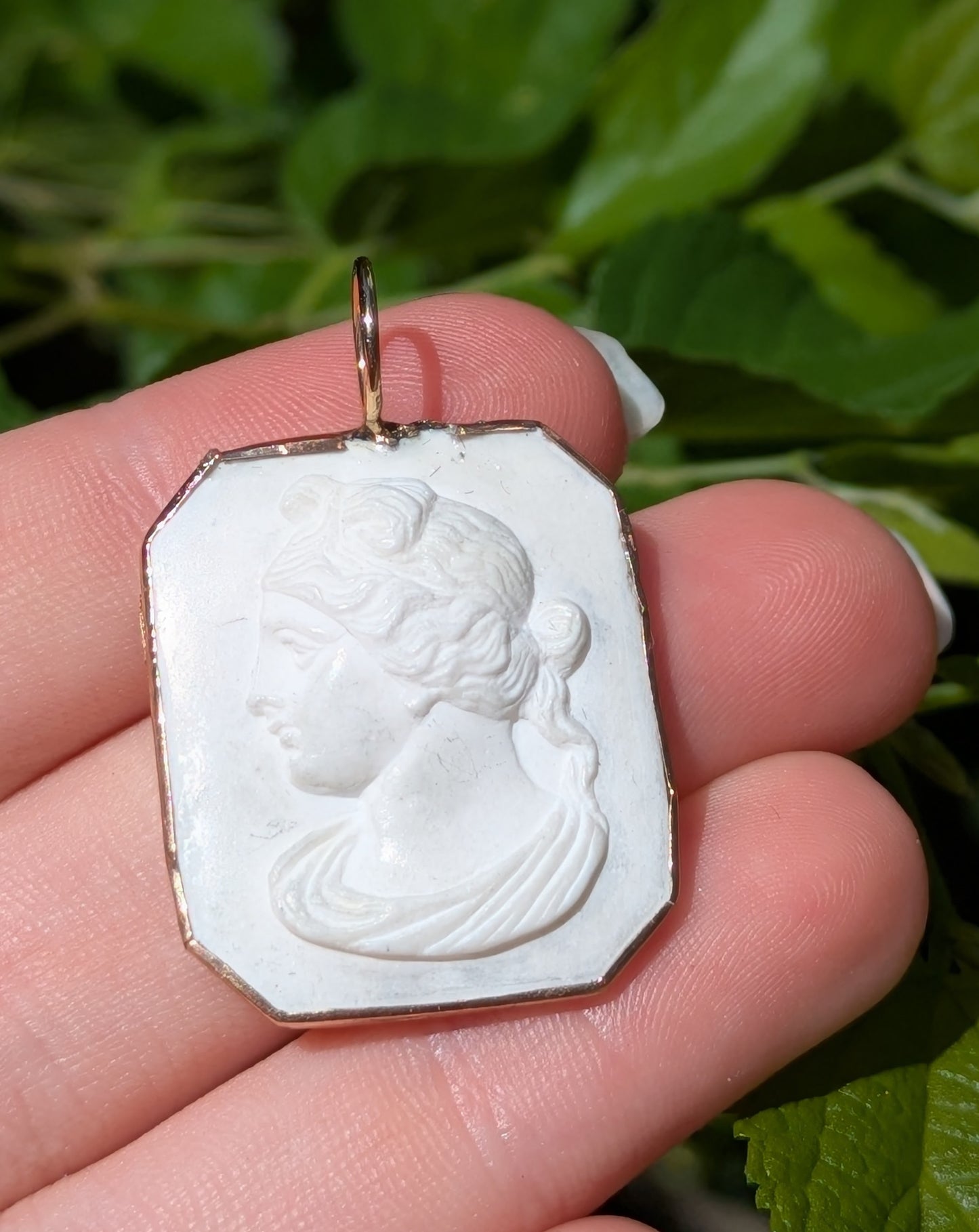 14kt Bezel Set Rescued Cameo Pendant