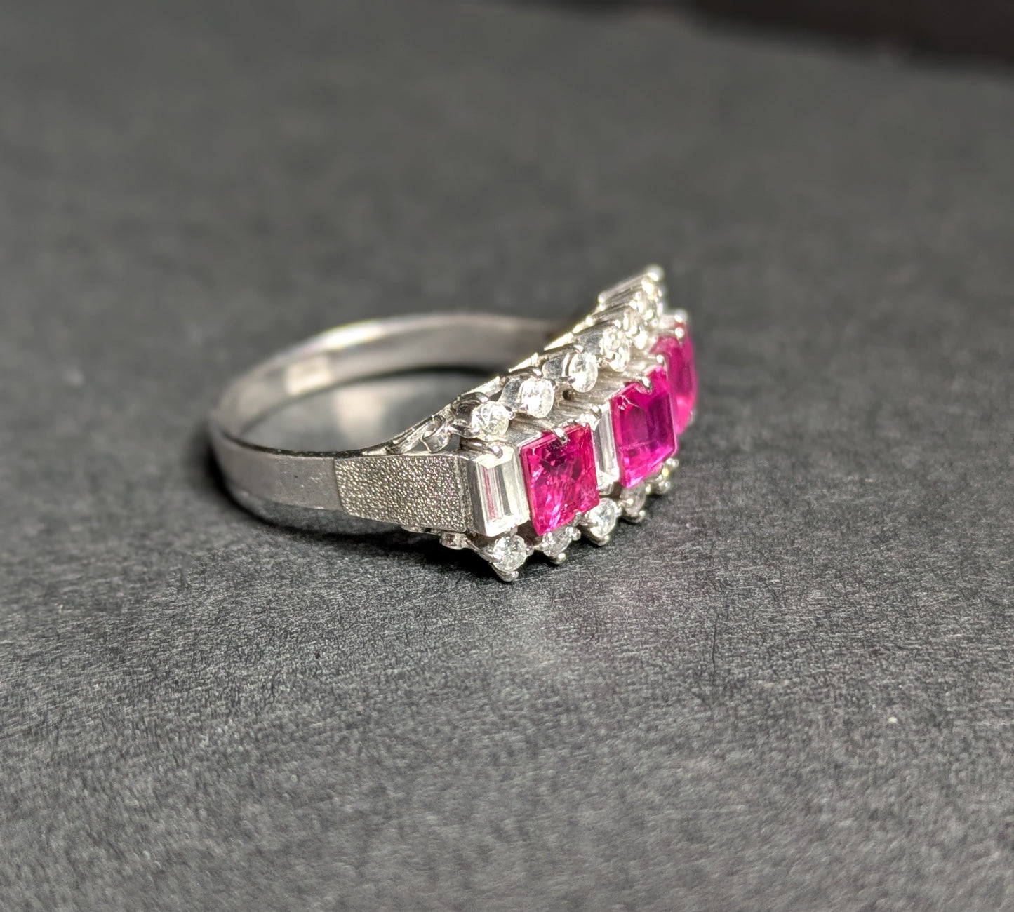 14k White Gold Ruby and Diamond Ring