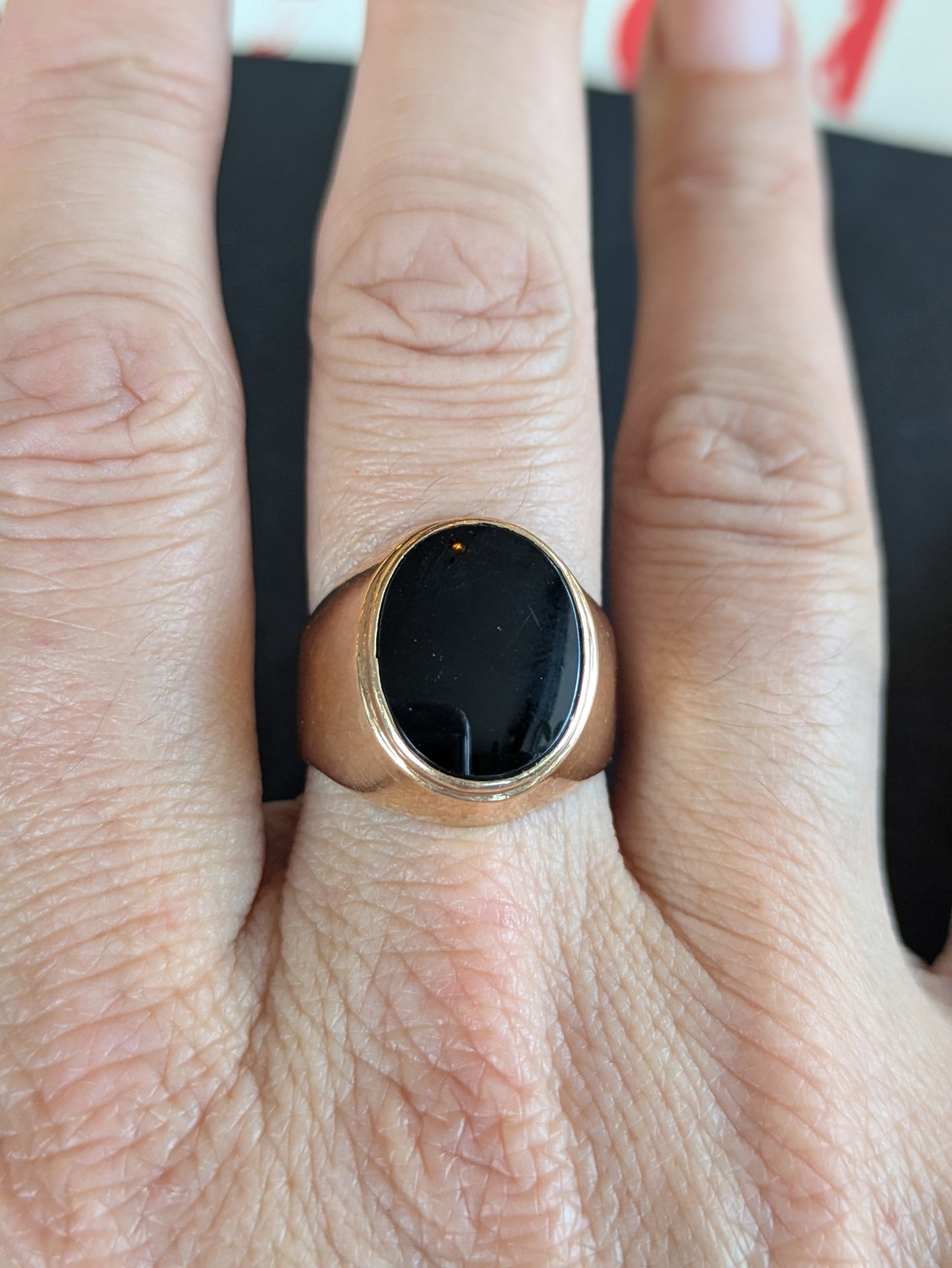1960's 14kt Onyx Signet Ring