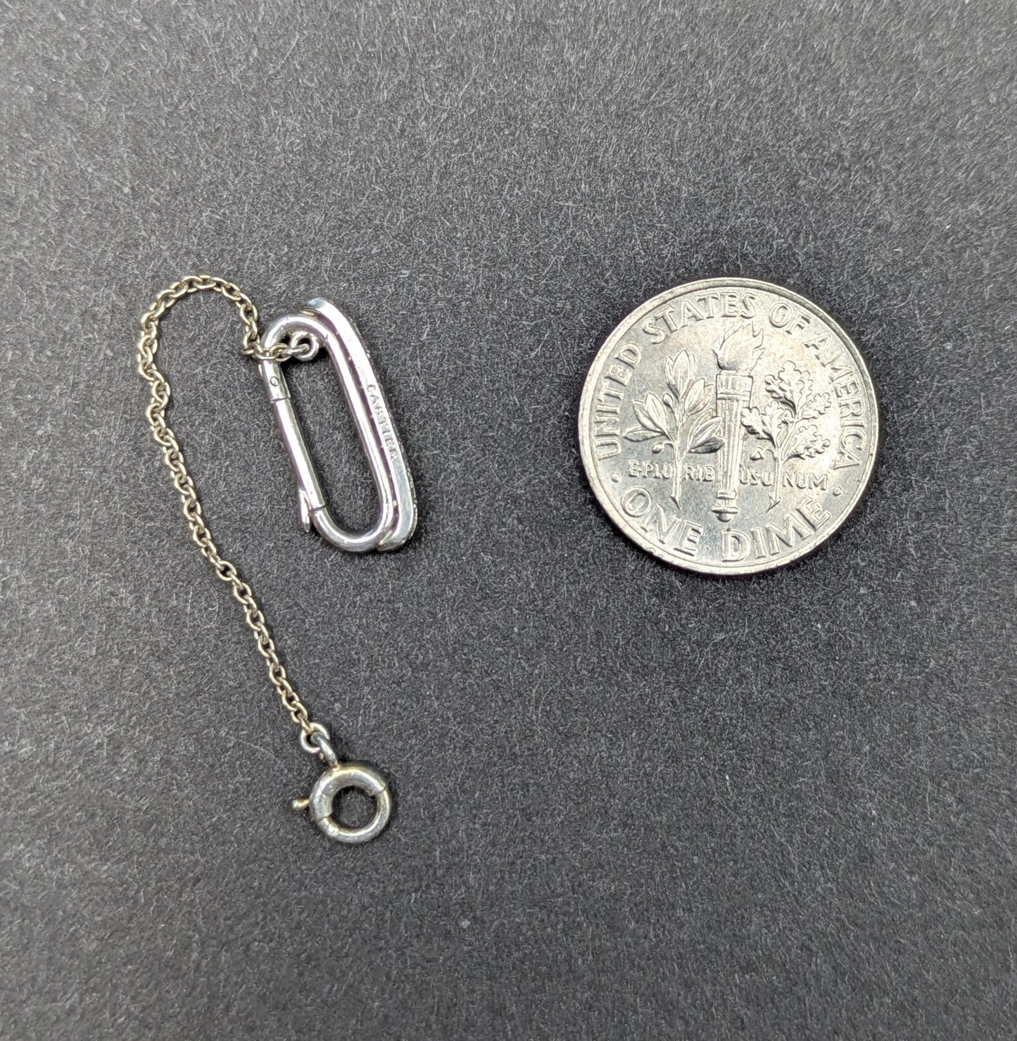 Platinum Art Deco Cartier Charm Holder/Clasp with Diamonds