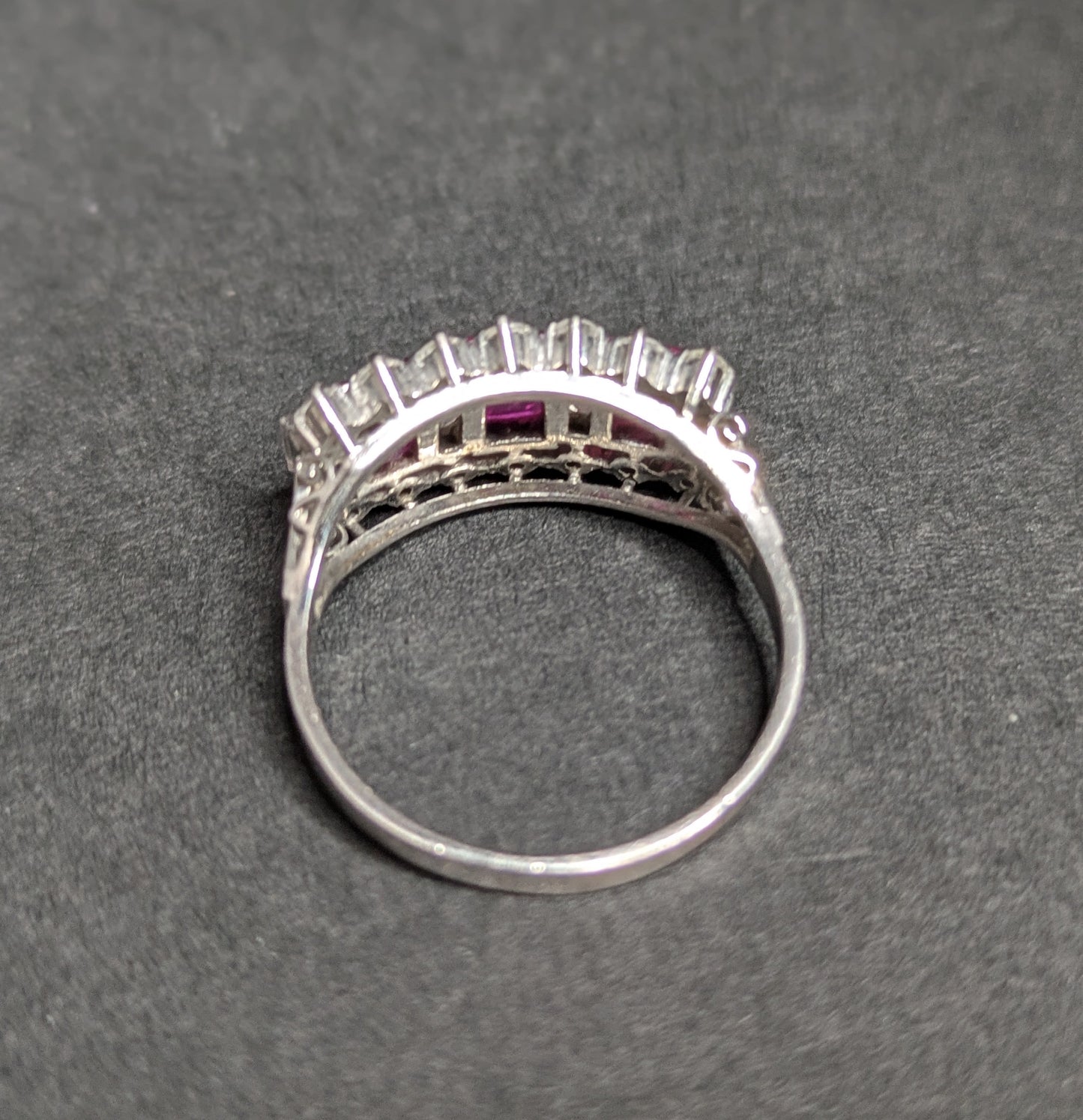 14k White Gold Ruby and Diamond Ring