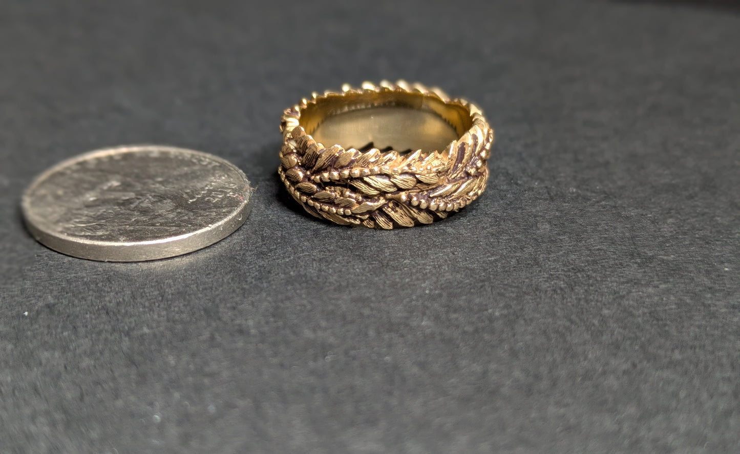 14k Heavy Leaf Band