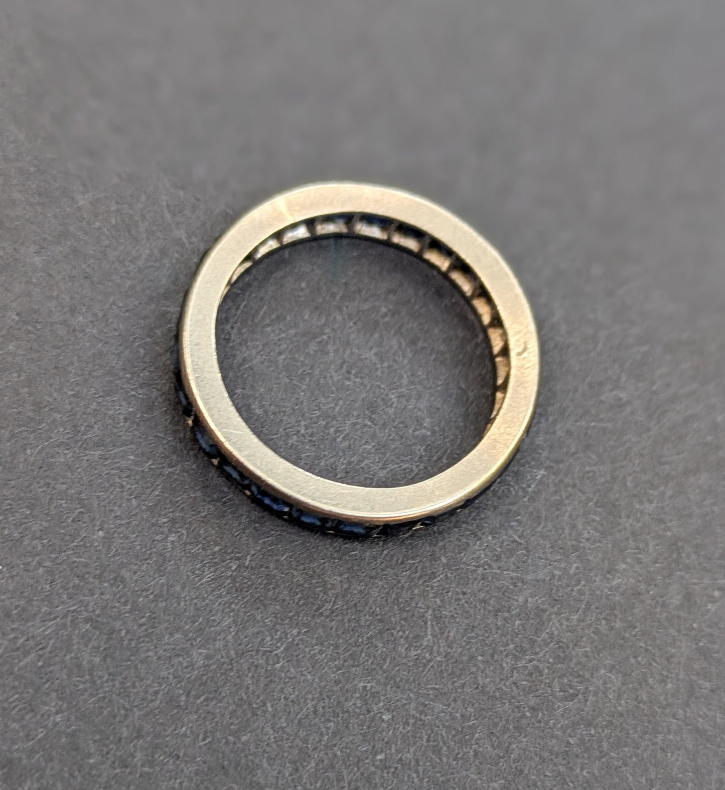 14k White Gold French Cut Sapphire Eternity Band