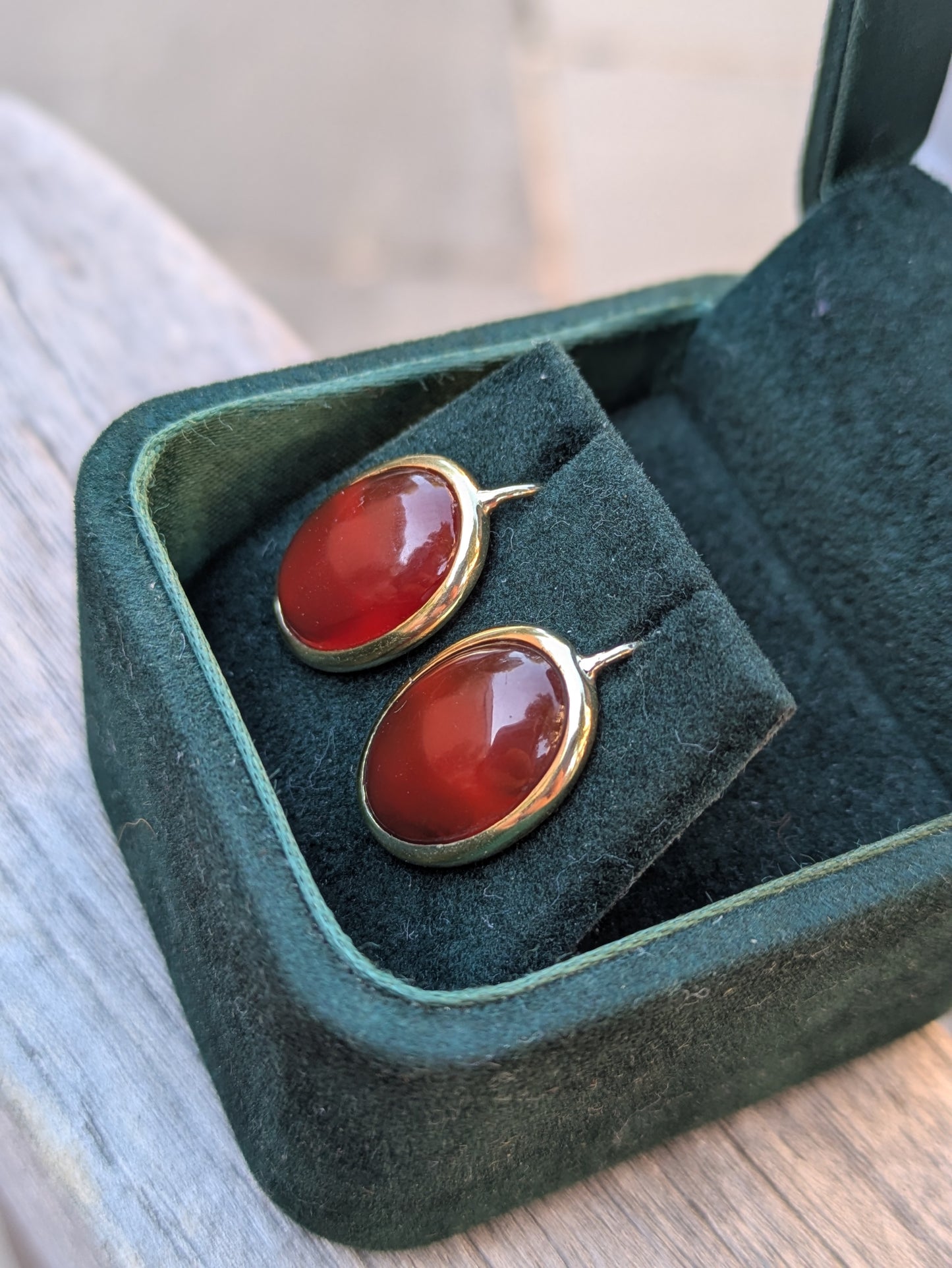 Shepard Hook Carnelian Earrings