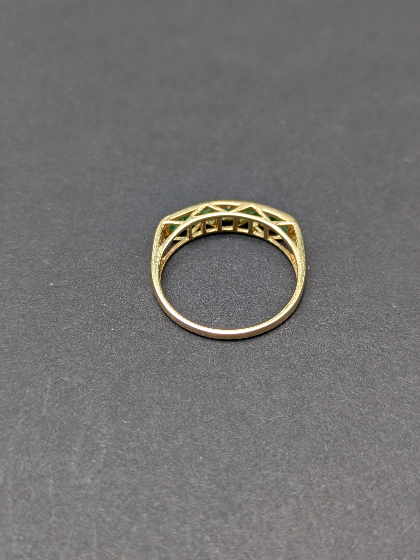14kt French Cut Emerald Ring