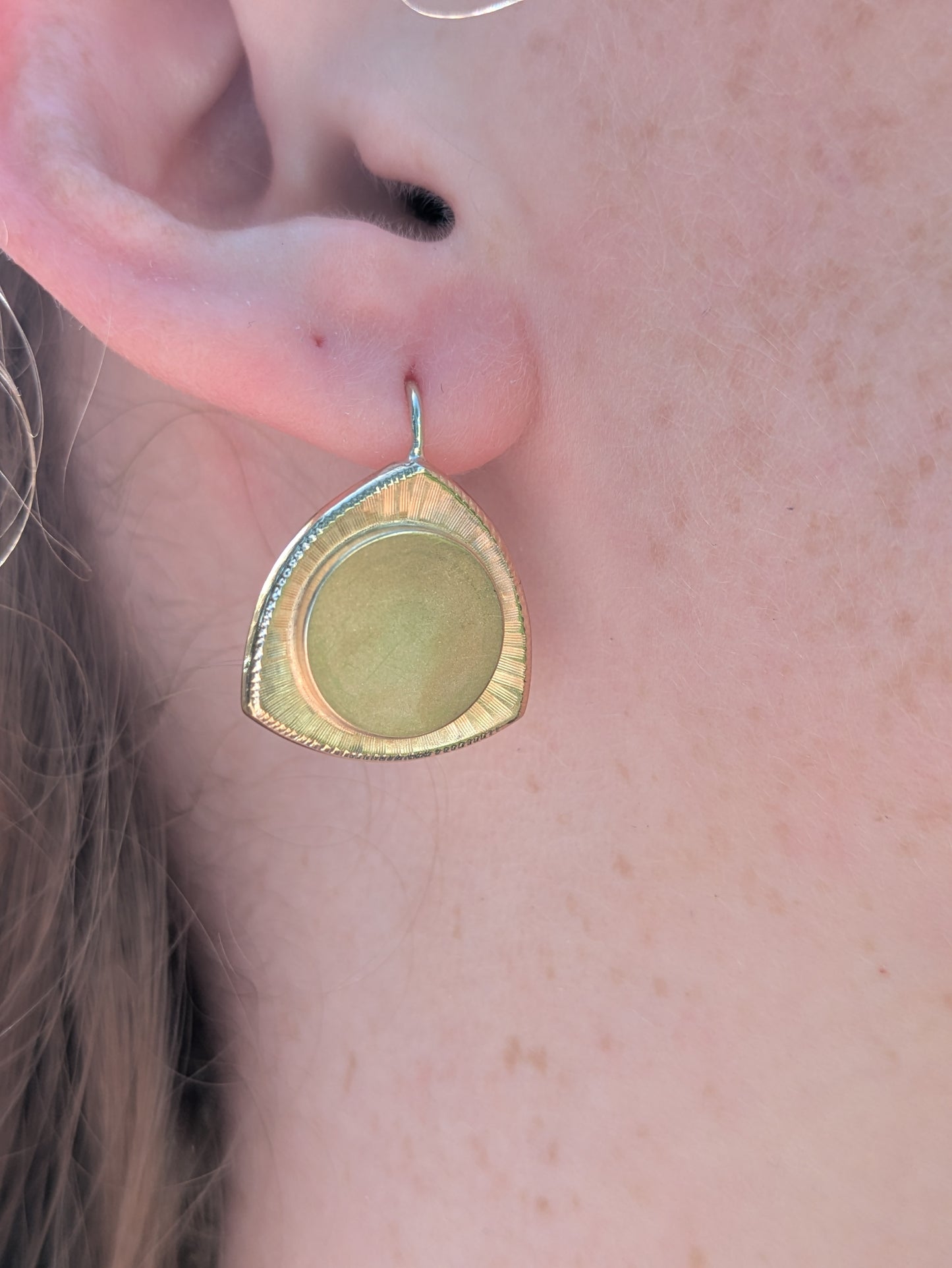 14kt Hook Earrings Converted from 1950's Cuff Link
