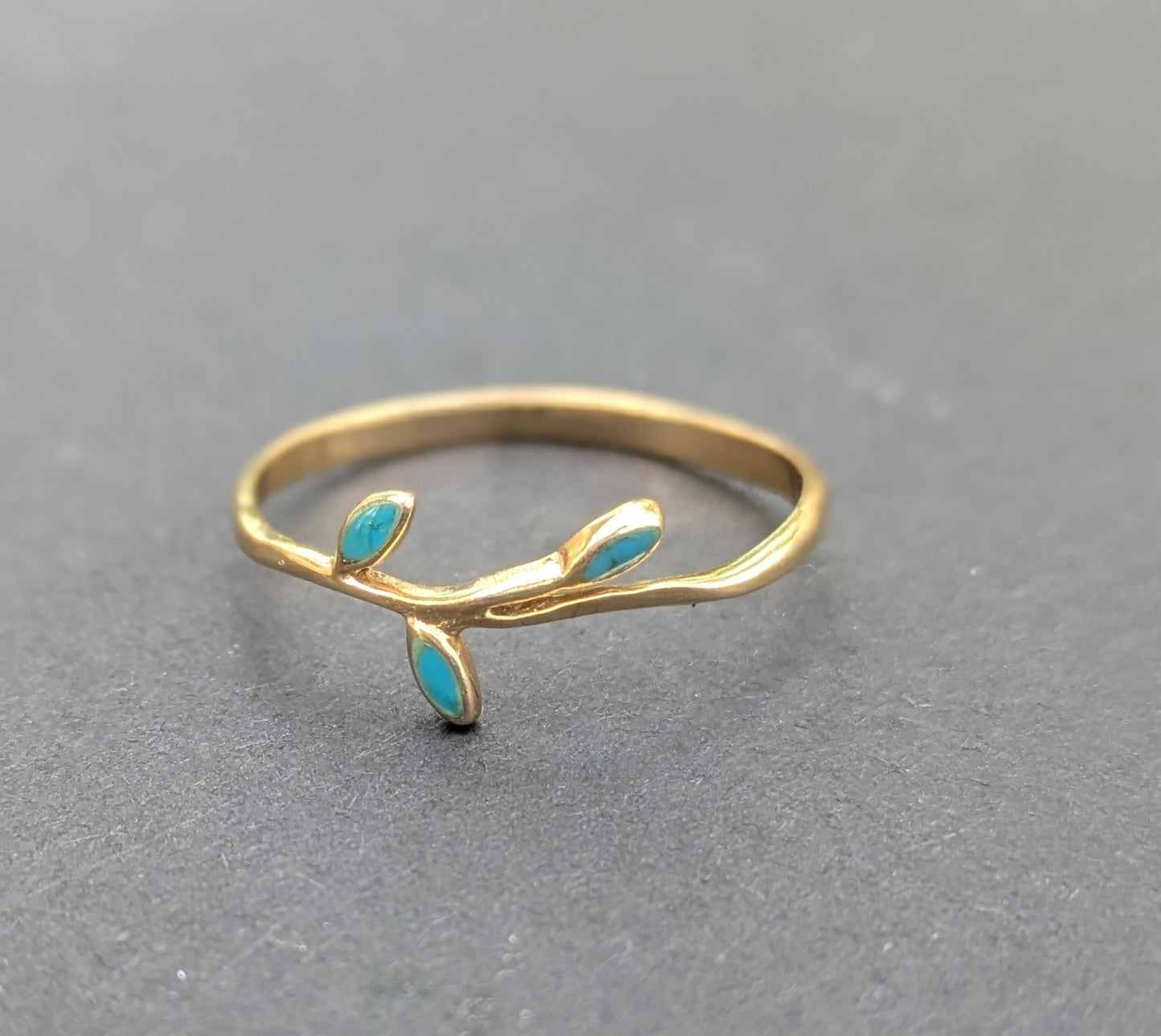 Liberty London Leaf Ring with Turquoise