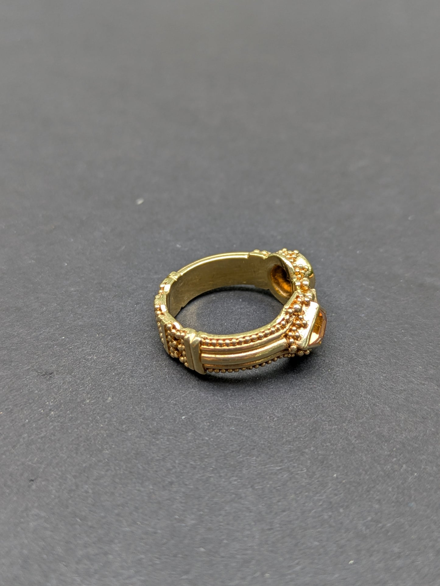 18kt Citrine and Quartz Ring