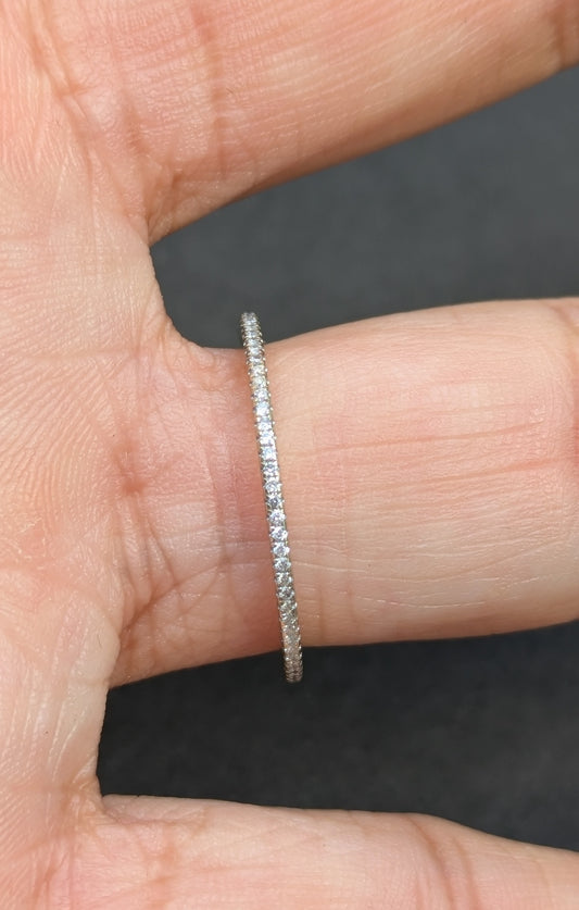 18k White Gold Pave Set Diamond Eternity Band