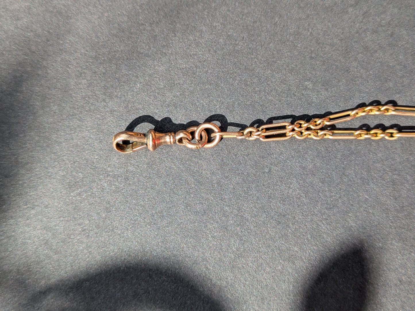 14kt Green Enamel Watch Chain