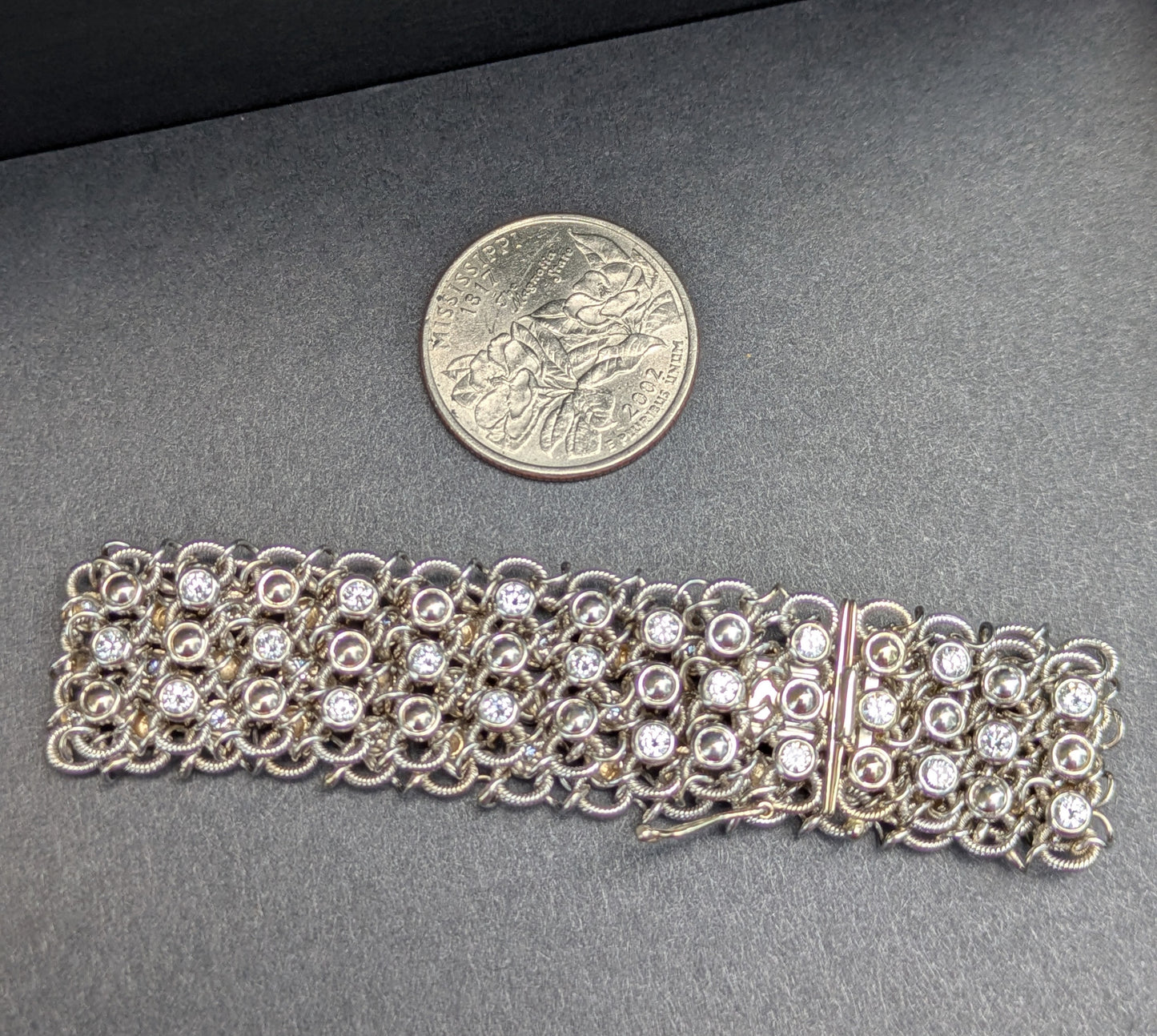 18kt White Gold Diamond "Mesh" Bracelet