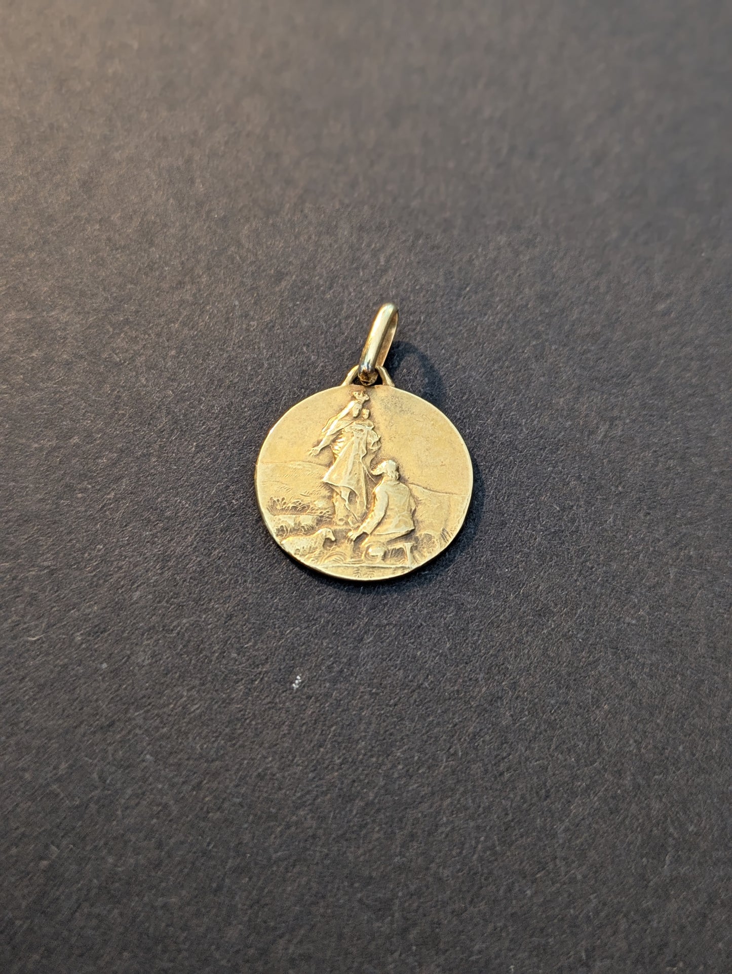 18kt Art Nouveau Saints Medal