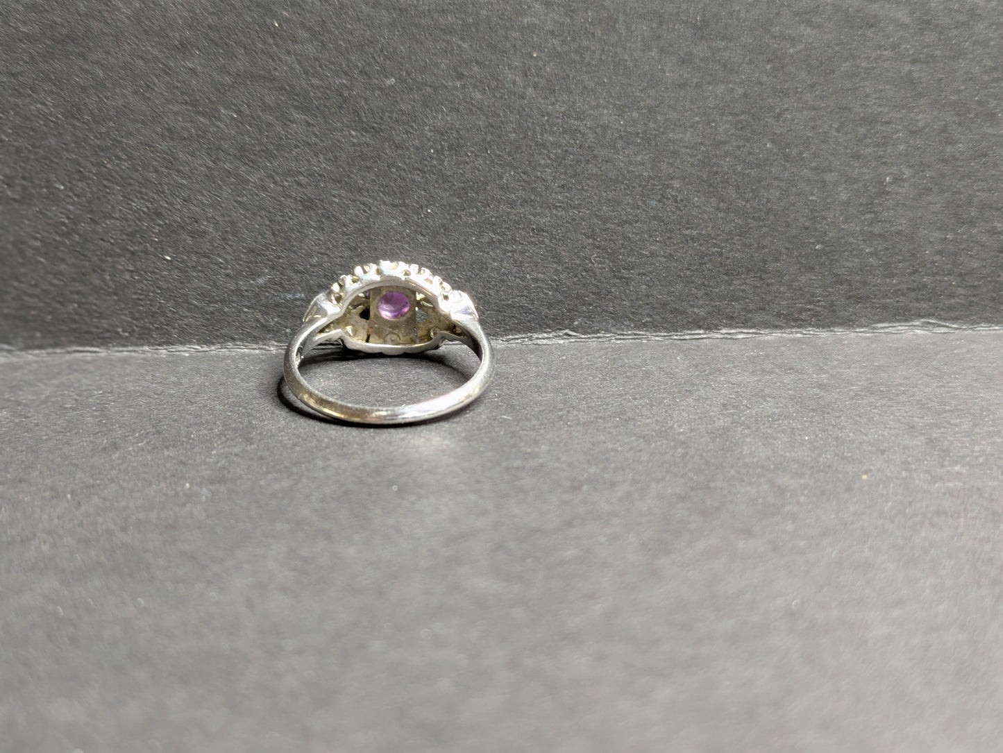 1930's Platinum, Diamond, and Pink Sapphire Ring
