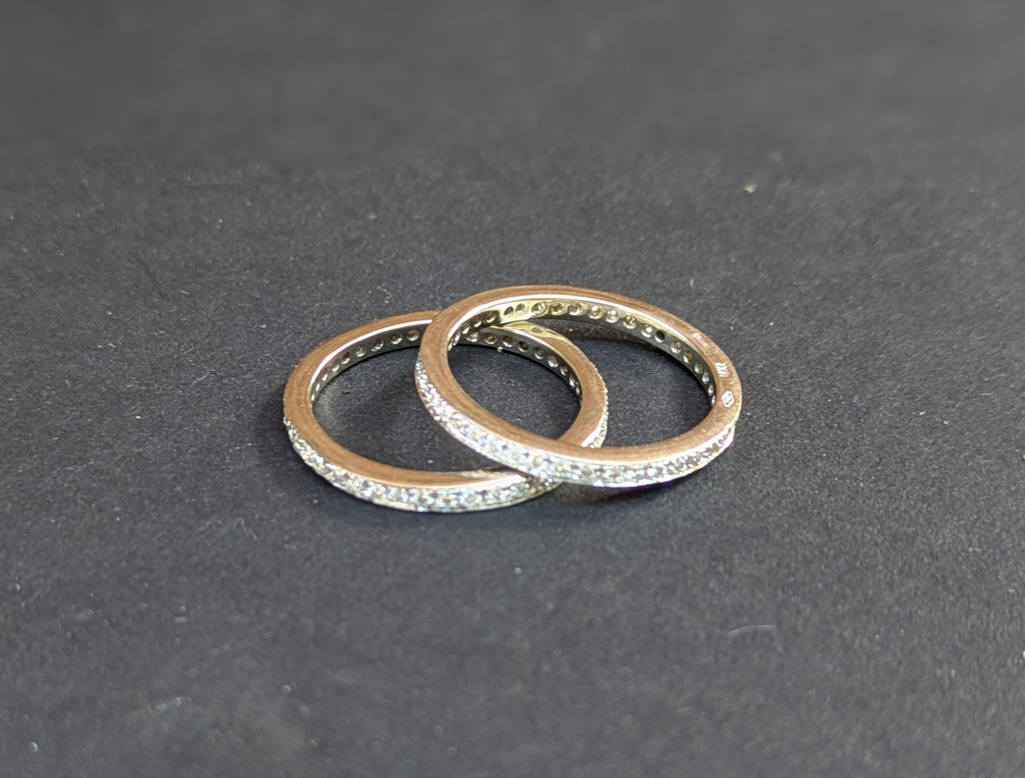 18k White Gold Pair of Diamond Eternity Bands