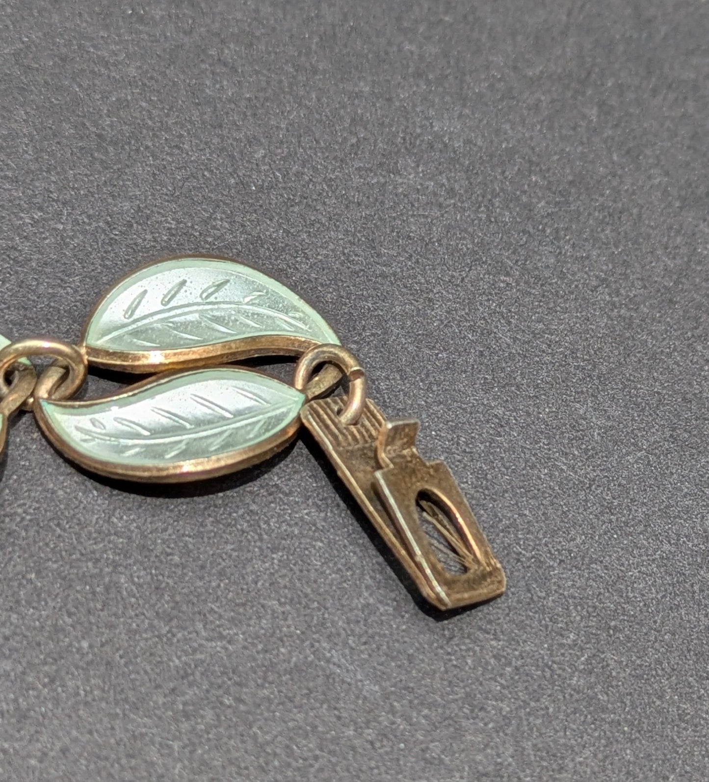 Sterling and White Enamel David Anderson Leaf Double Row