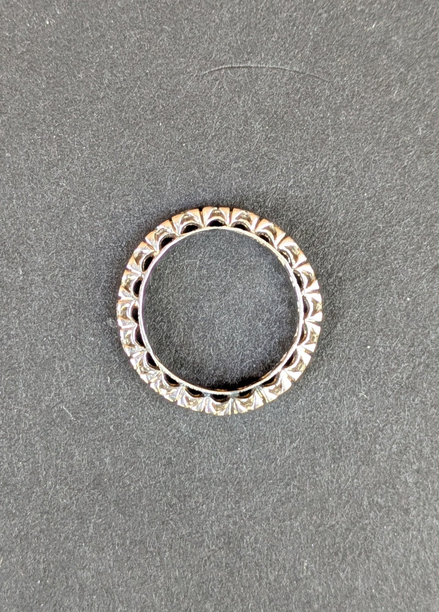 1930's Platinum 20 Single Cut Diamond "S" Back Eternity Band