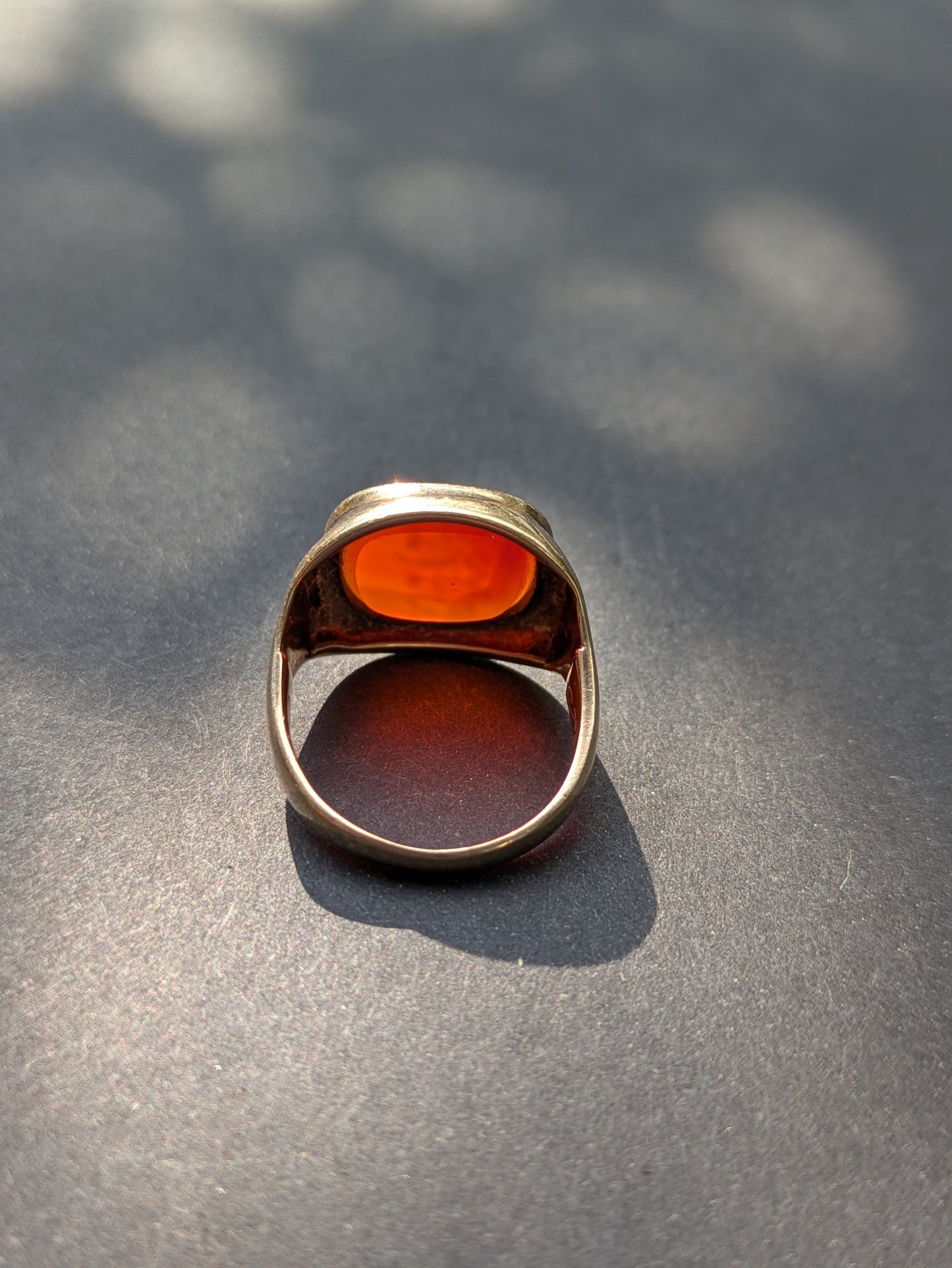14kt Carved Carnelian Signet Ring