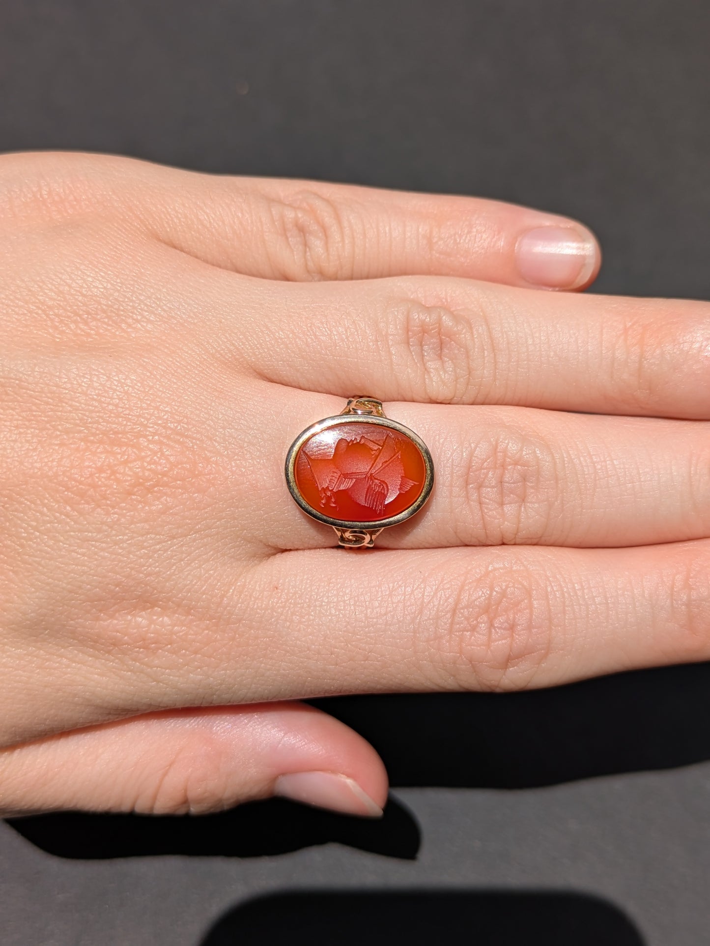 14kt Carved Intaglio Ring