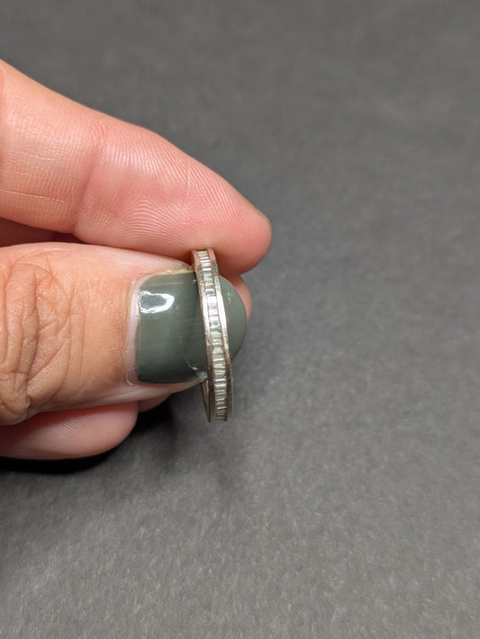 1940's 18k White Gold Channel Set Diamond Baguette Band