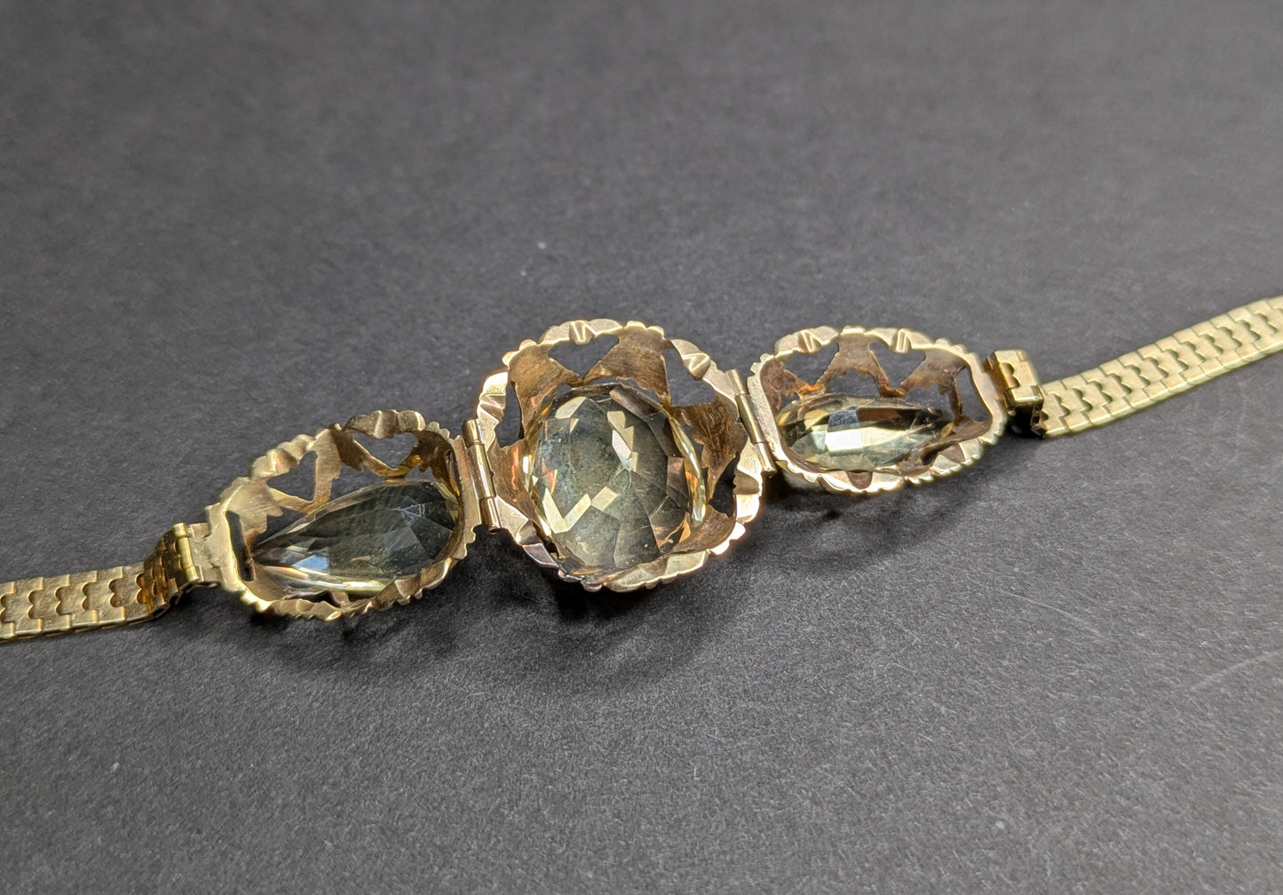 14kt Early 1900's Citrine Bracelet