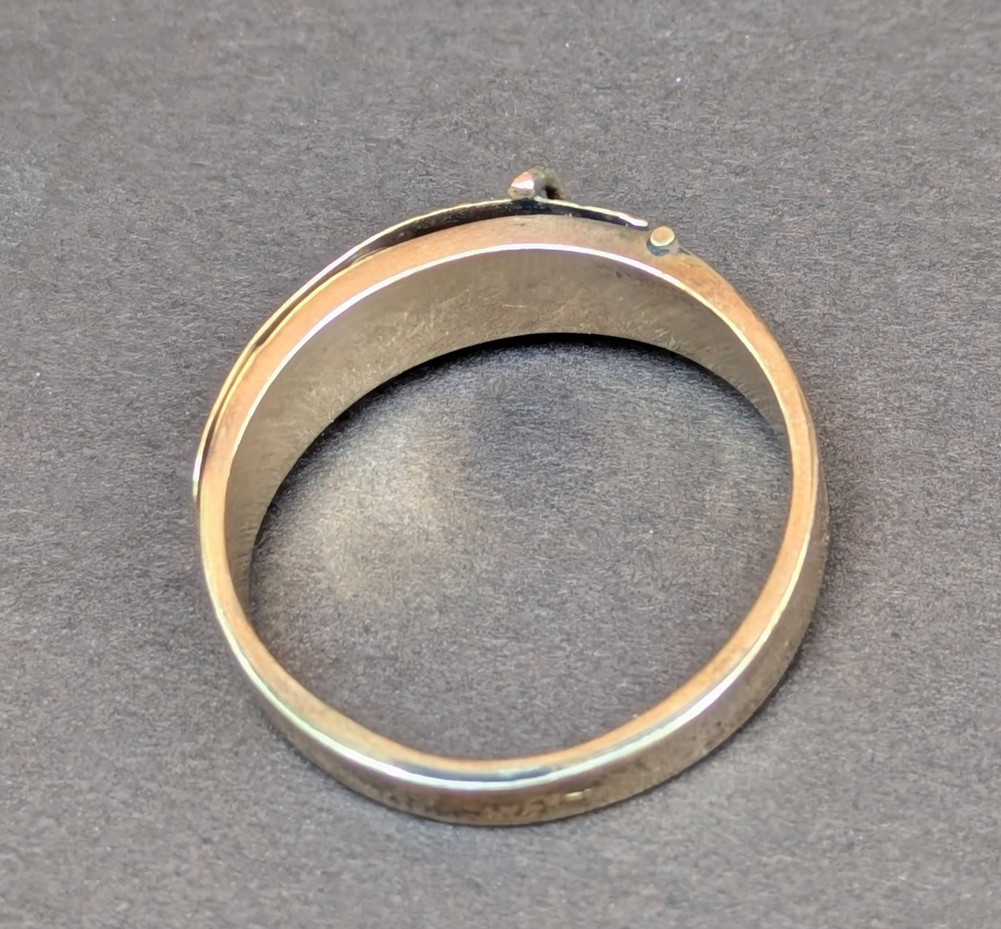 14kt Dutch Mourning Ring Buckle Style with Hidden Hair