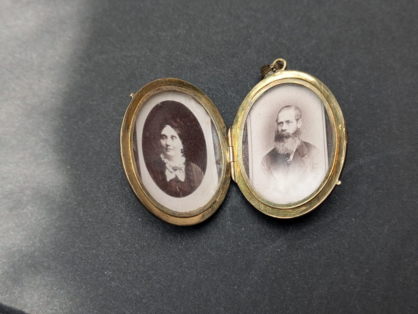 German 14k Late 1800's Black Enamel Cross Locket
