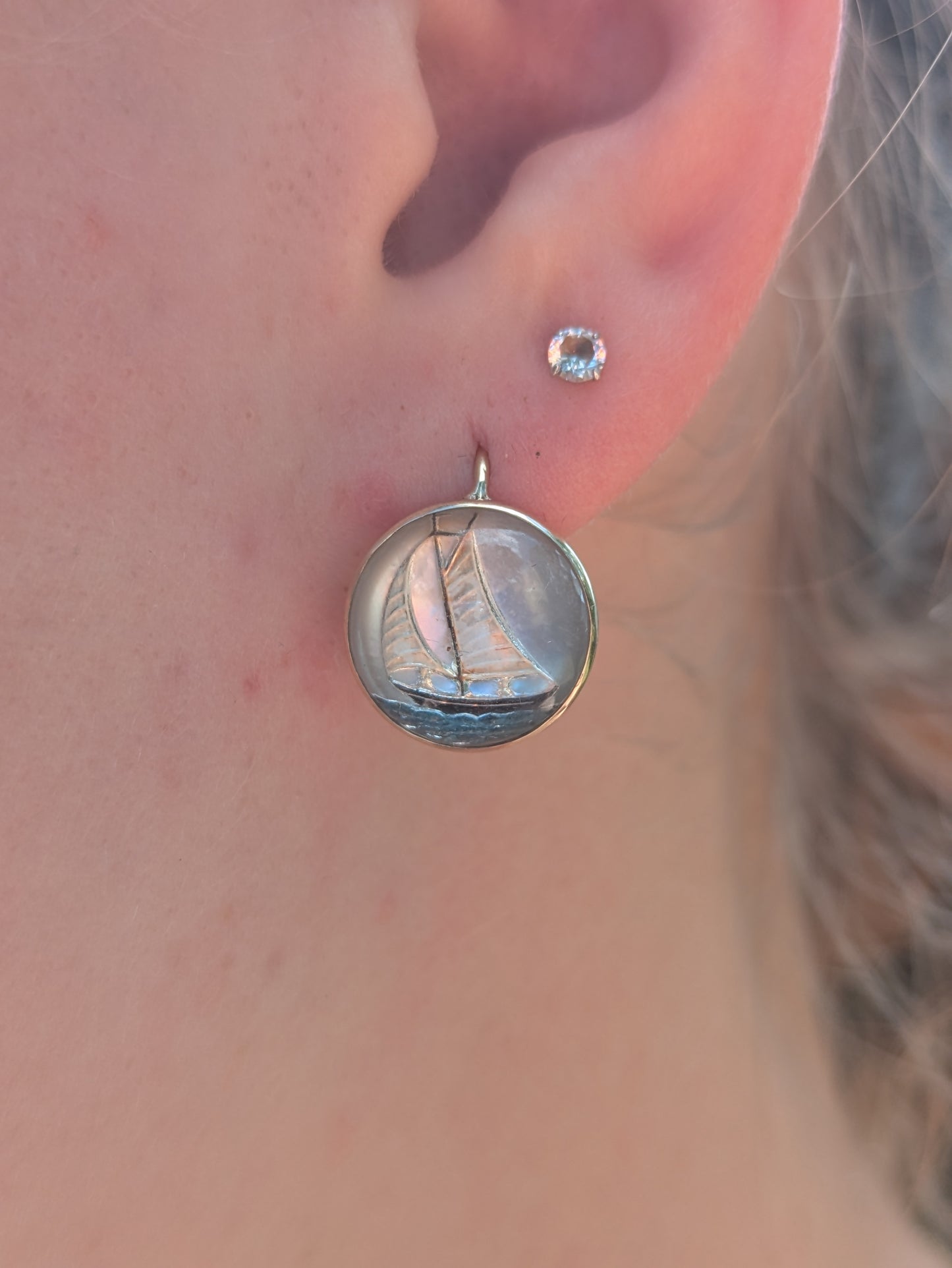 14kt Essex Crystal Sailboat Earrings