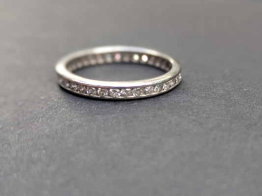Platinum Old European Cut Diamond Eternity Band