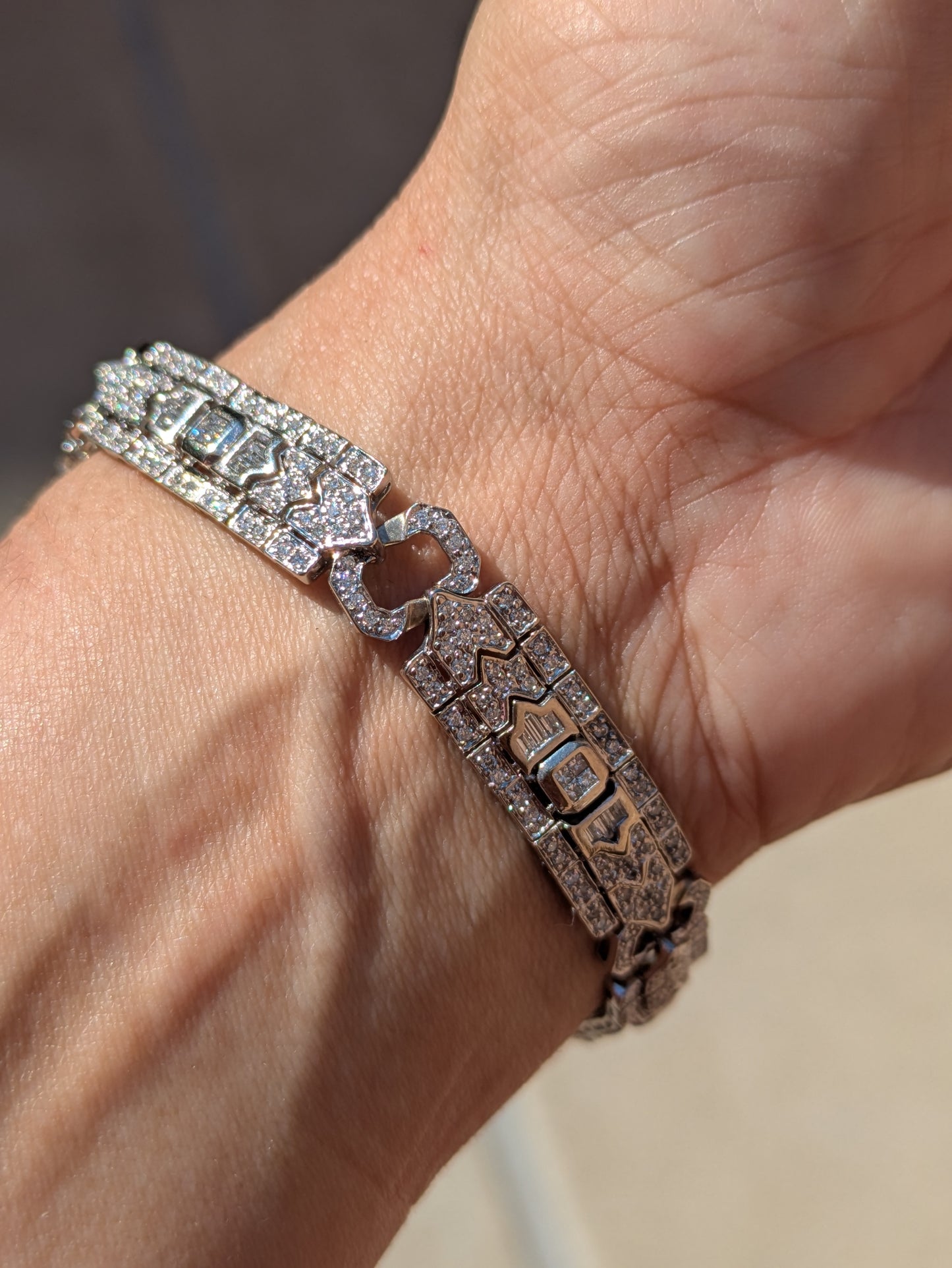 1930s 18kt White Gold and Diamond Bracelet
