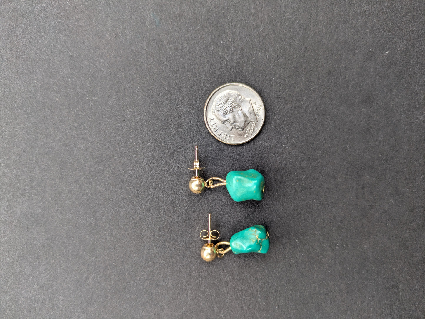 14k Turqouise Drop Earrings