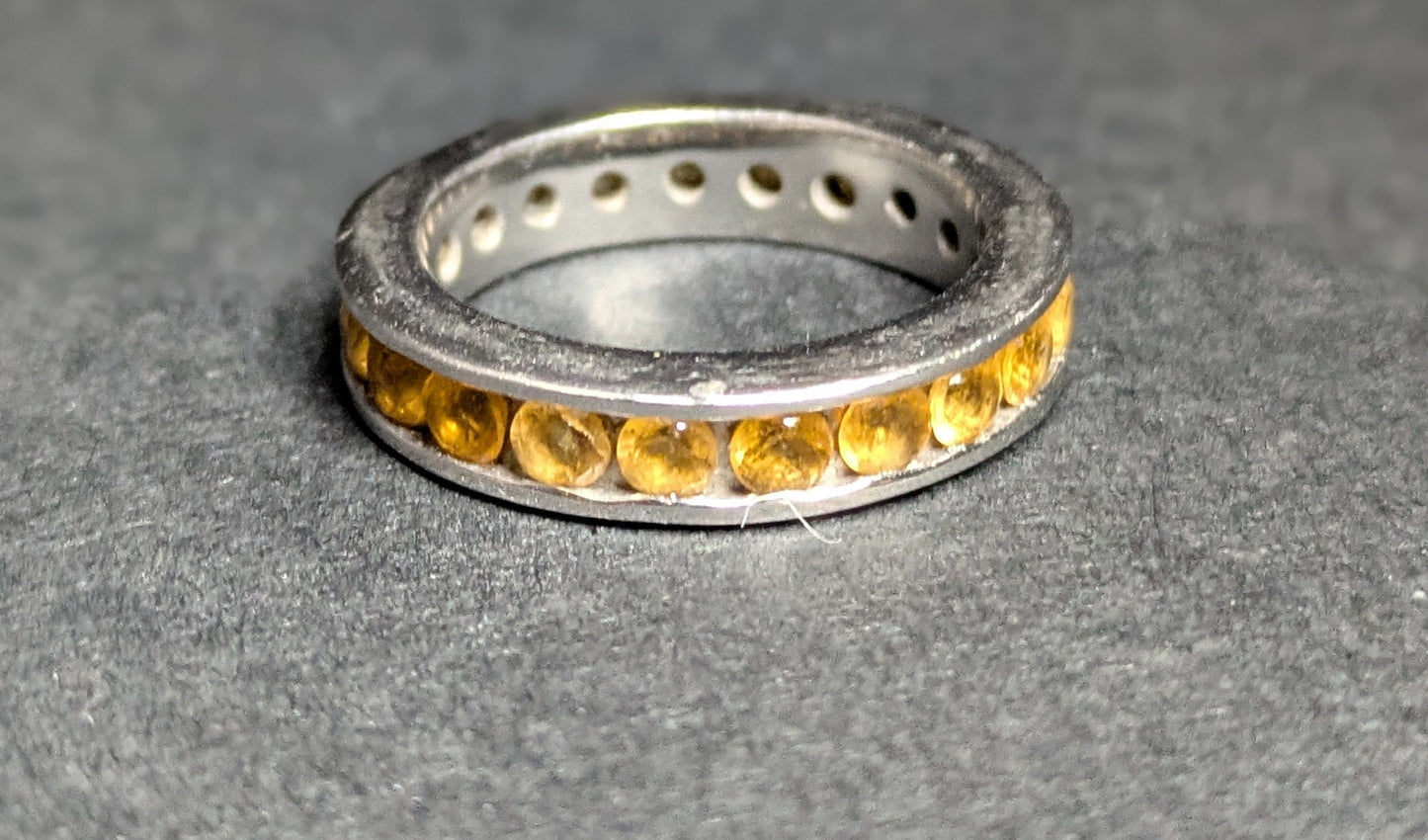 14k White Gold Citrine Eternity Band Channel Set
