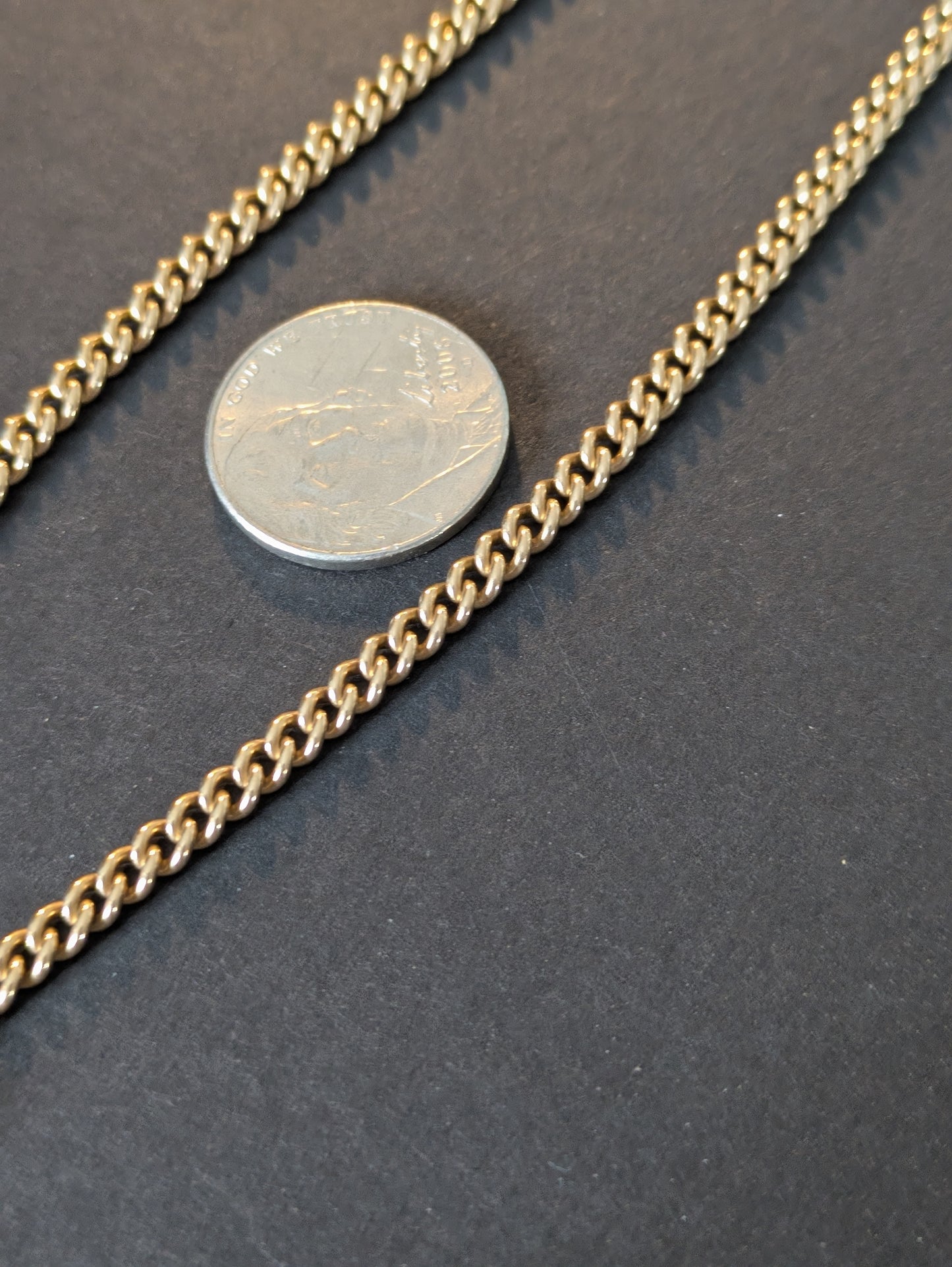 14kt Solid Flat Curb Watch Chain