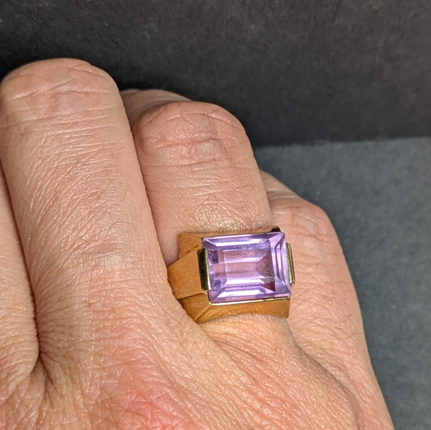 14k Amethyst Art Deco German Ring