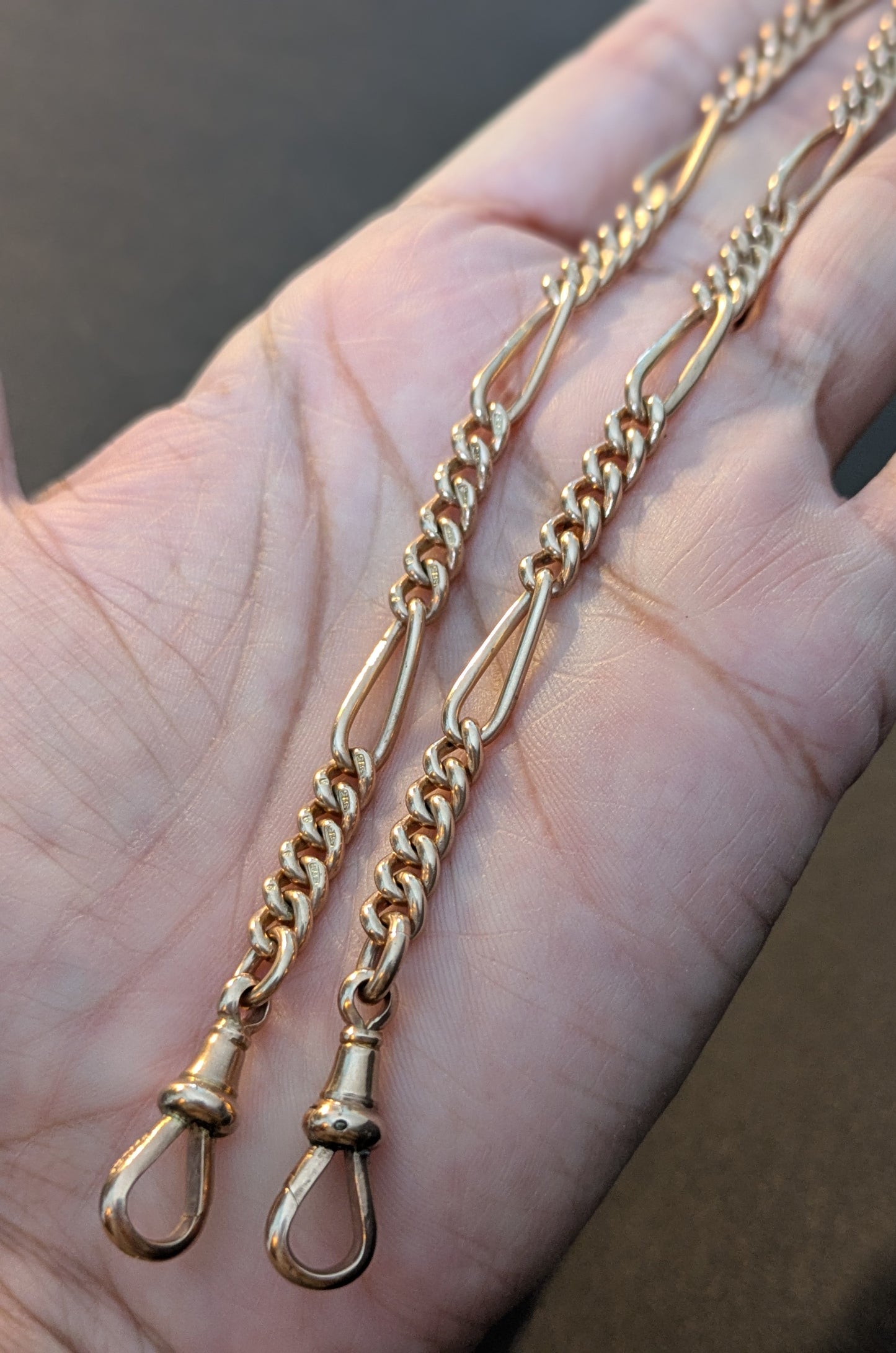 Rose Gold English Watch Chain 9kt