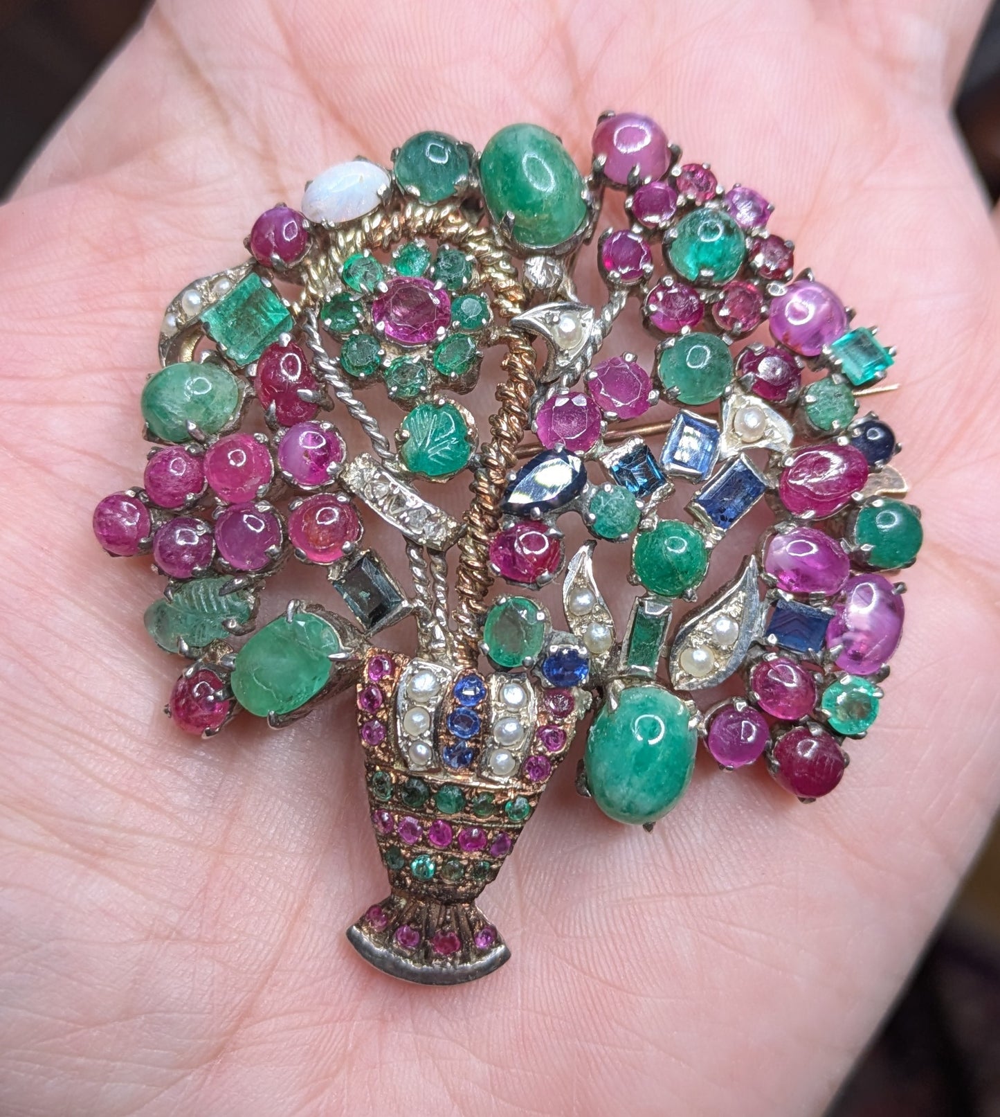 Large Tutti Frutti Brooch/Pendant