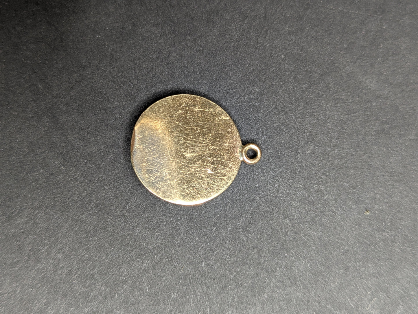 14kt Engraved Disk Charm with added Stick Pin Filigree and Diamond