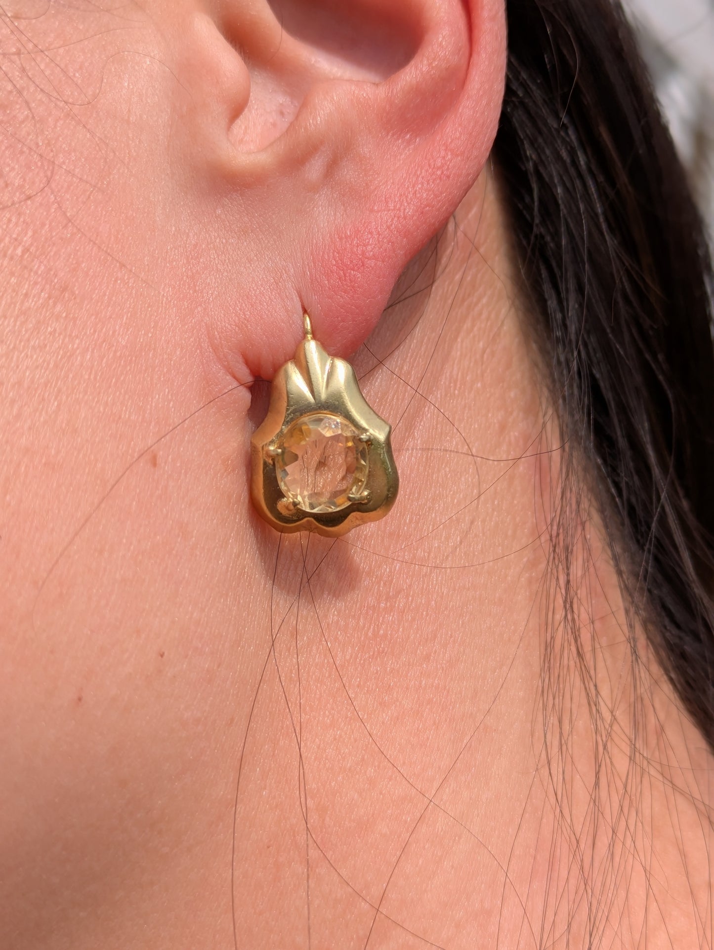 Oval Citrine Earrings
