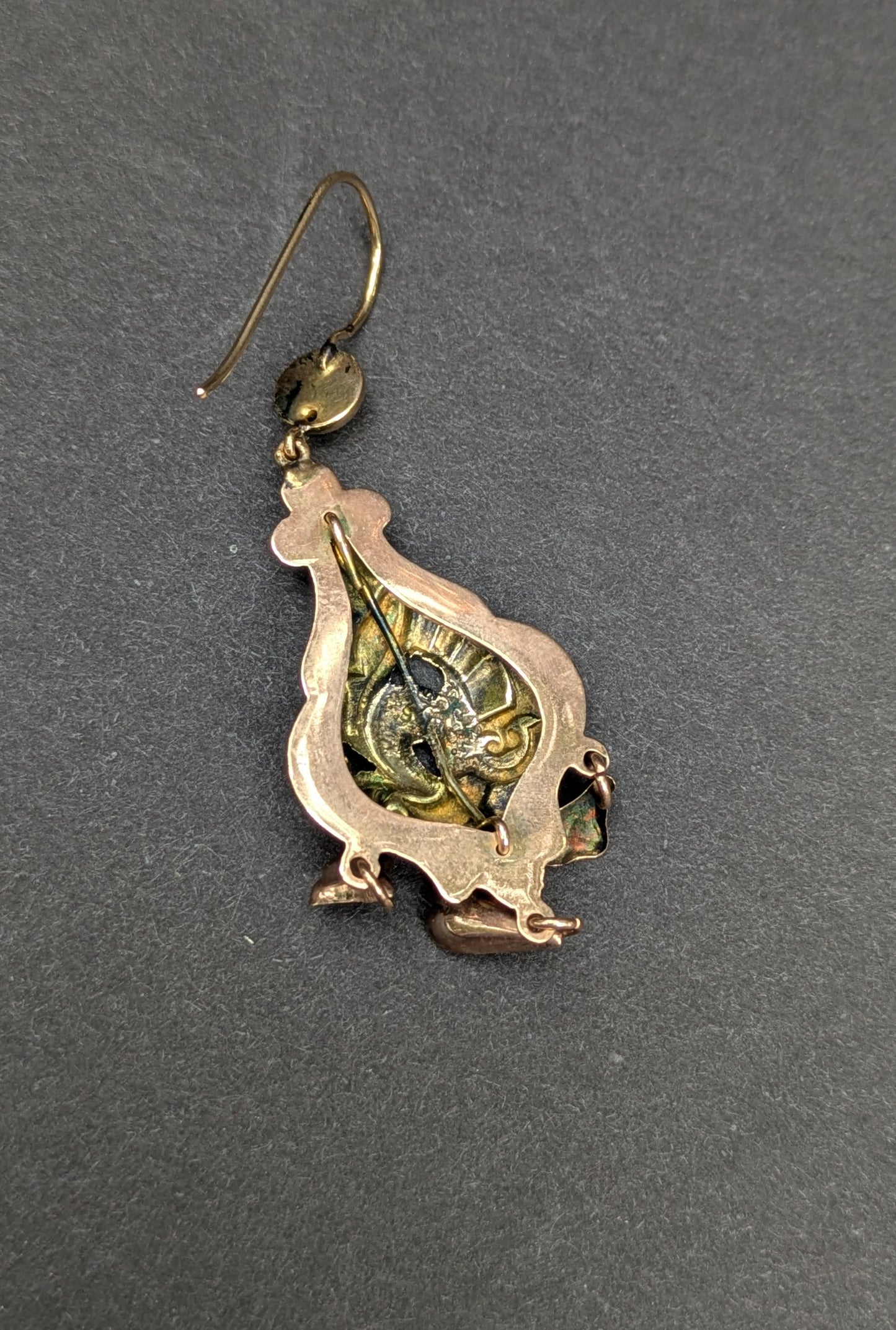 Fantastic Late 1800's Blue Enamel Earrings