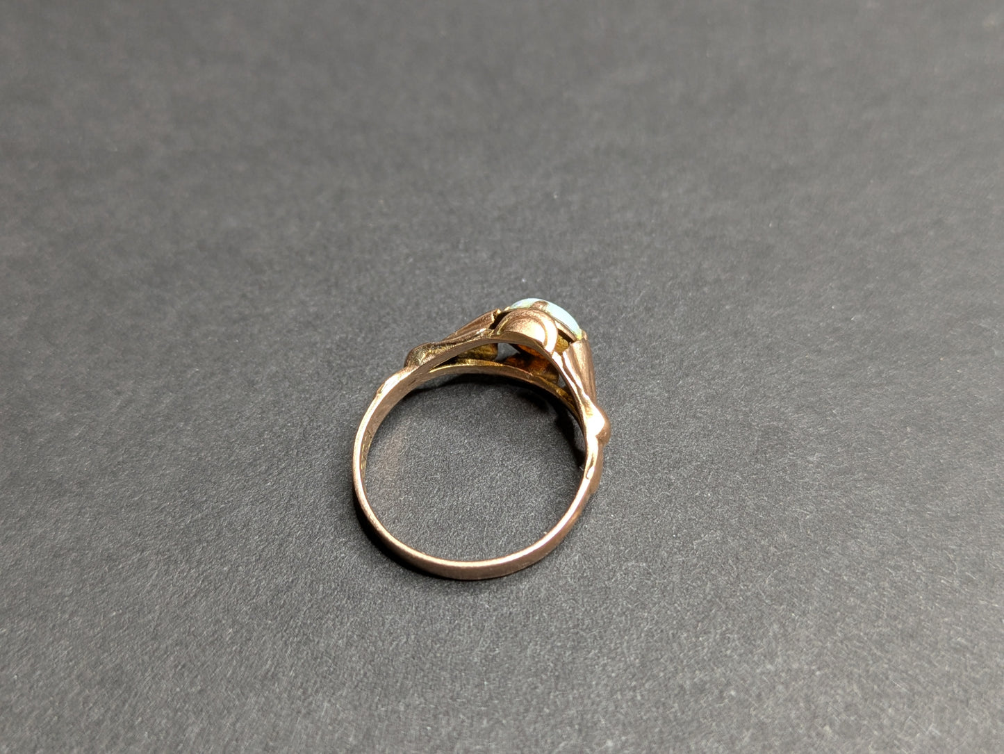 Art Nouveau Opal and 14k Rose Gold Ring