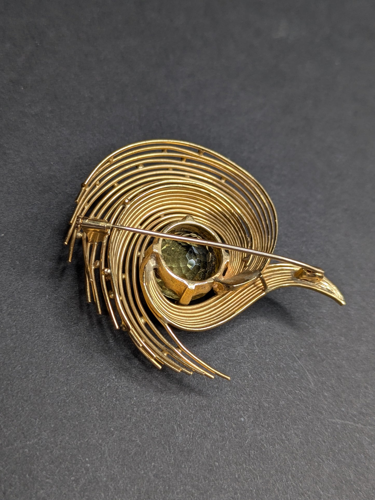 18kt 1950's Citrine Brooch