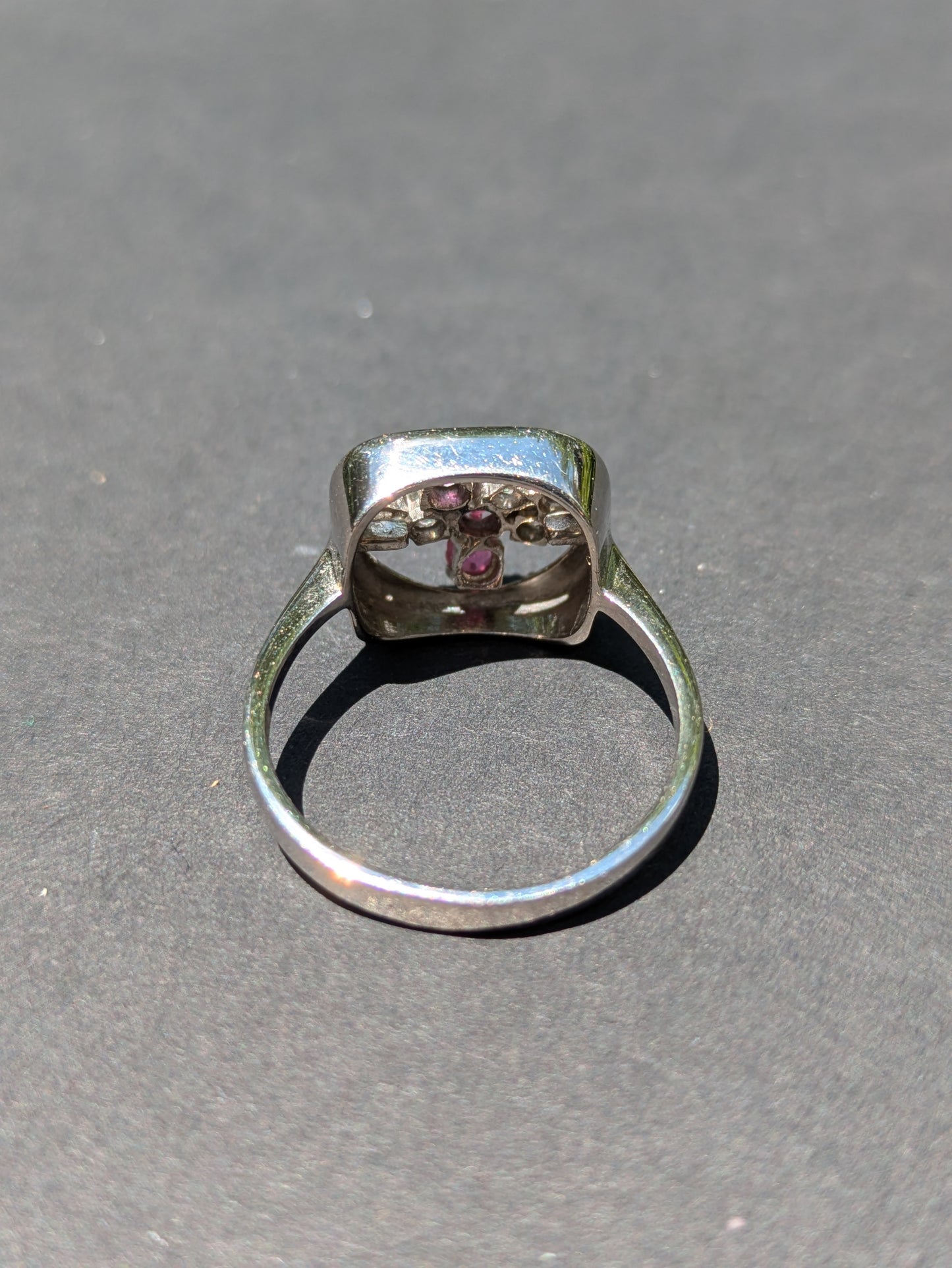 14kt Ruby and Diamond Brutalist Ring