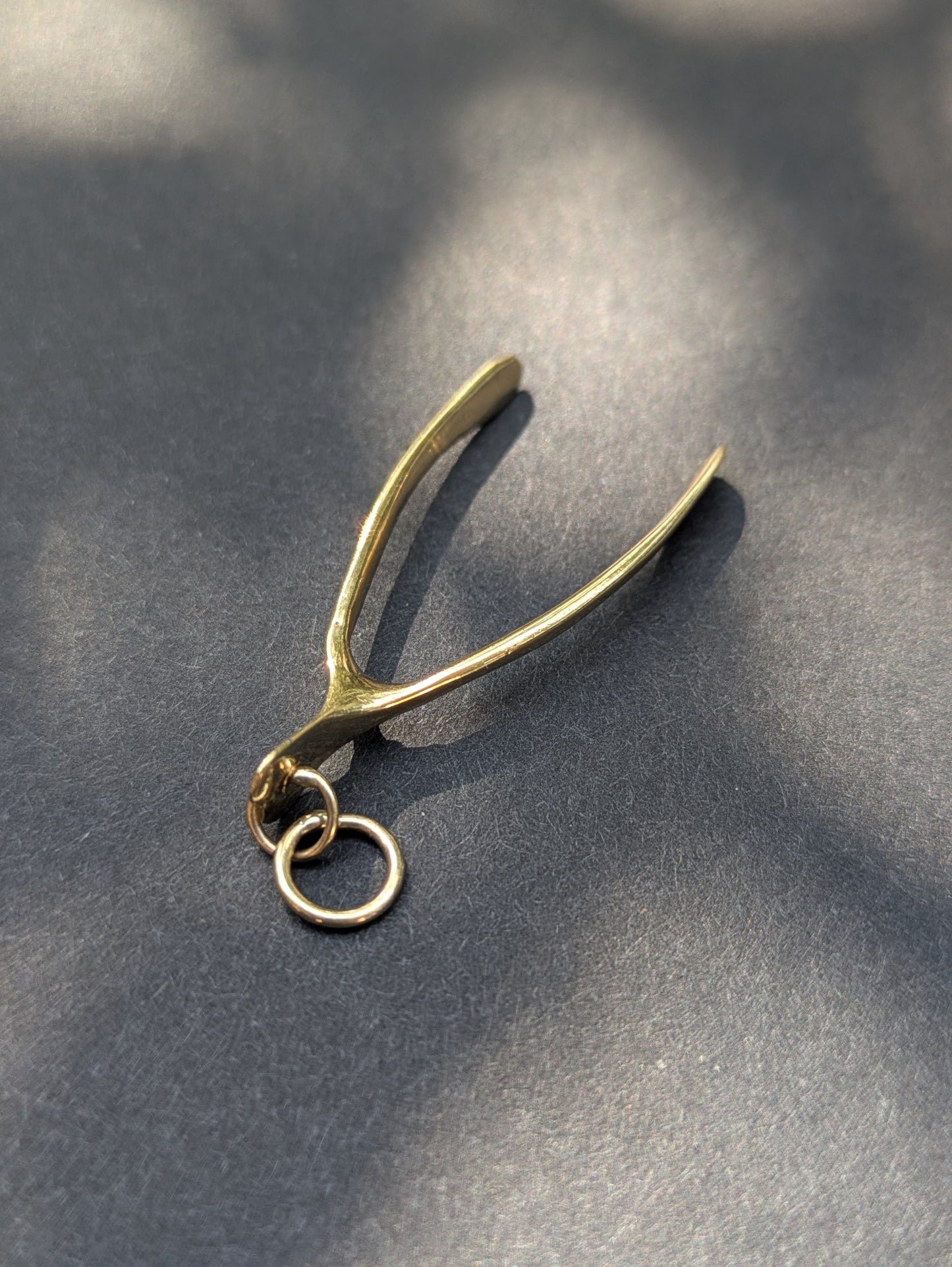 Large 14kt Wishbone Pendant