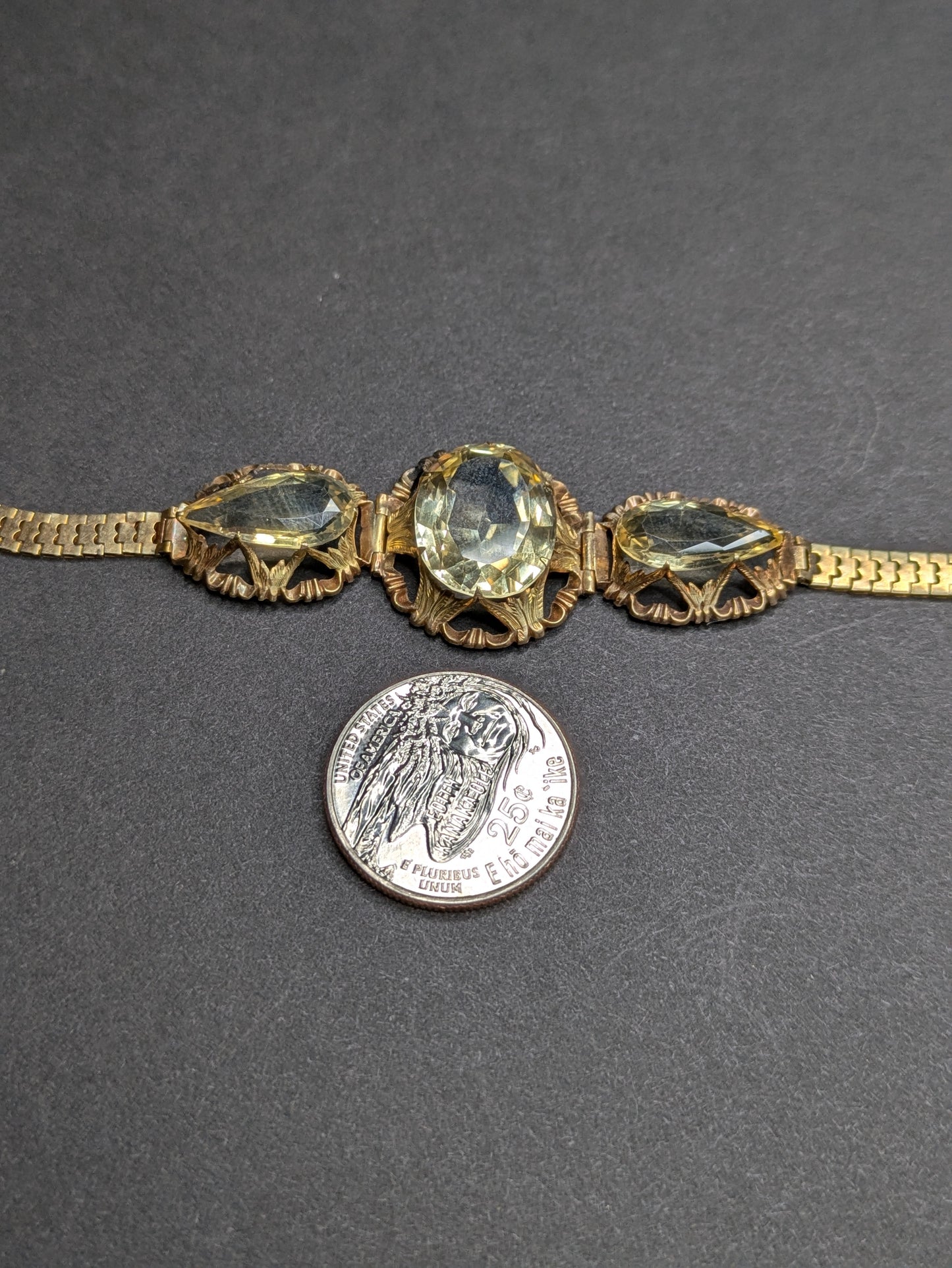 14kt Early 1900's Citrine Bracelet